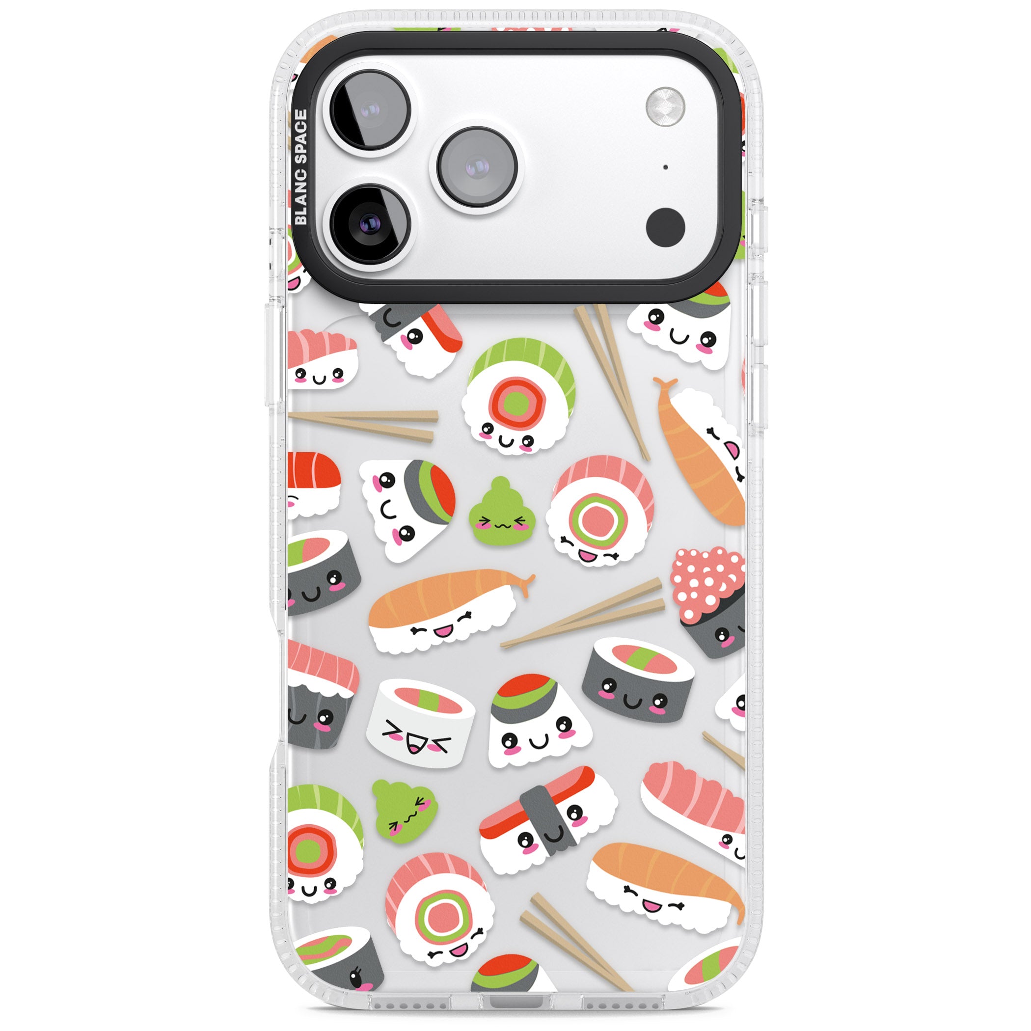 Kawaii Sushi Party iPhone 17 Pro Impact Air Clear Phone Case