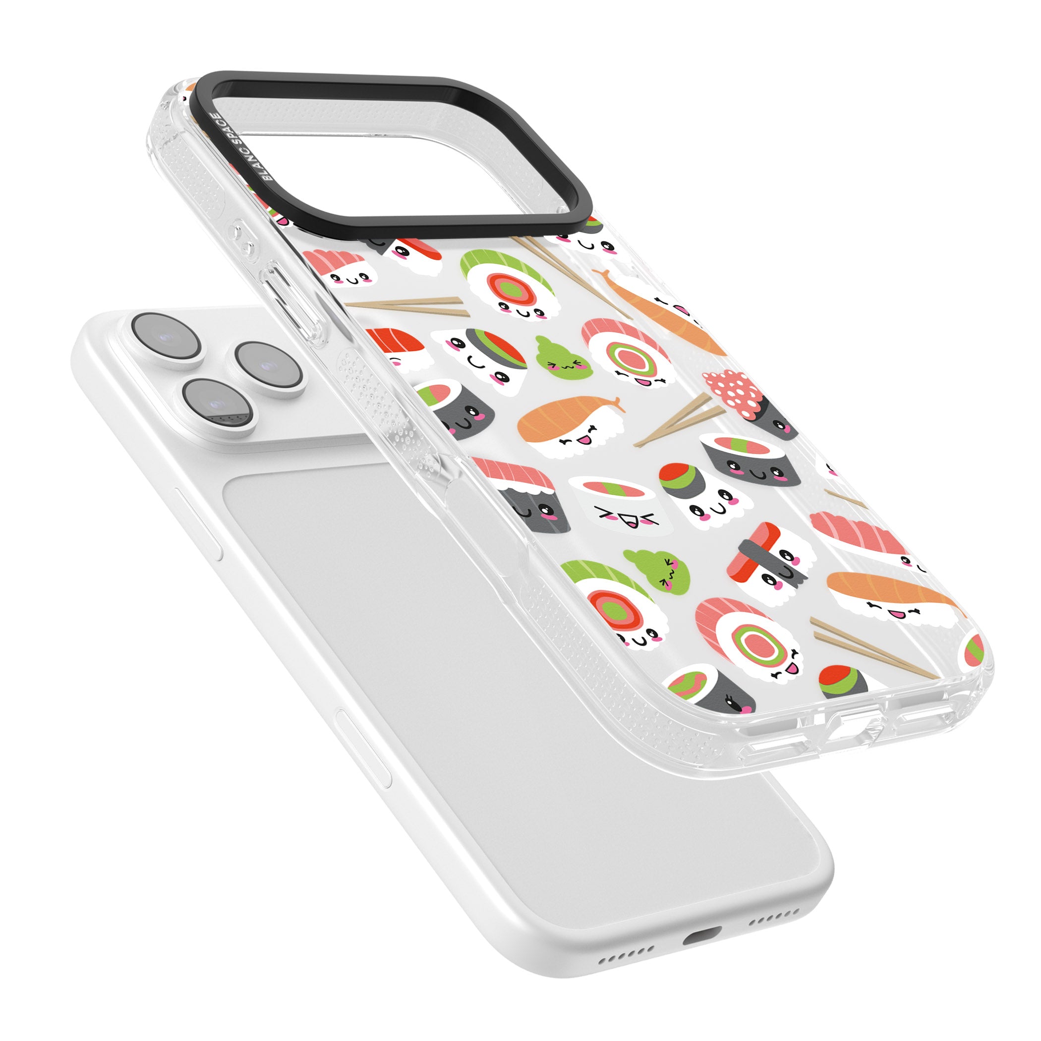 Kawaii Sushi Party iPhone 17 Pro Impact Air Clear Phone Case Colours