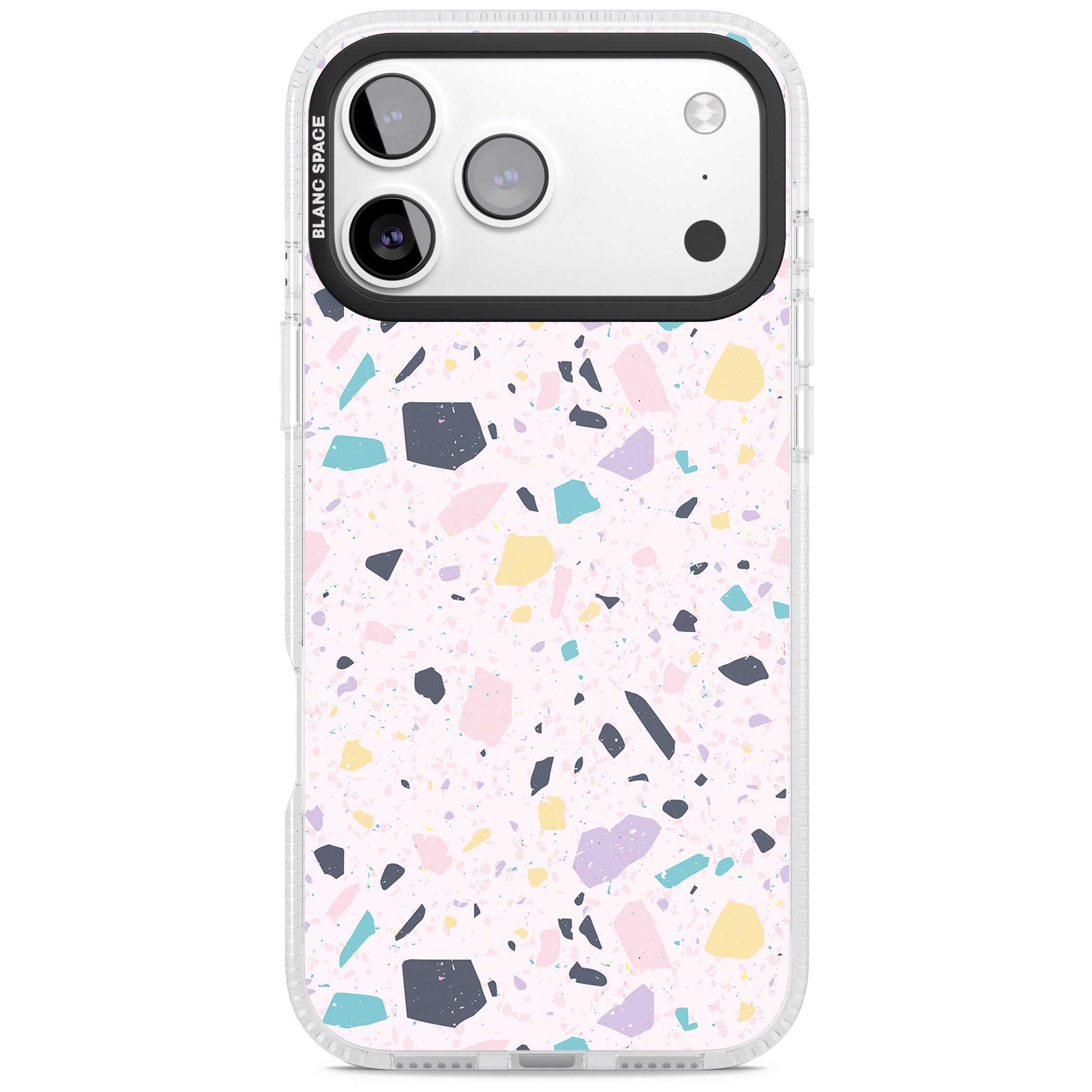 Pink, Purple & Turquoise Terrazzo Pattern iPhone 17 Pro Max Impact Air Clear Phone Case