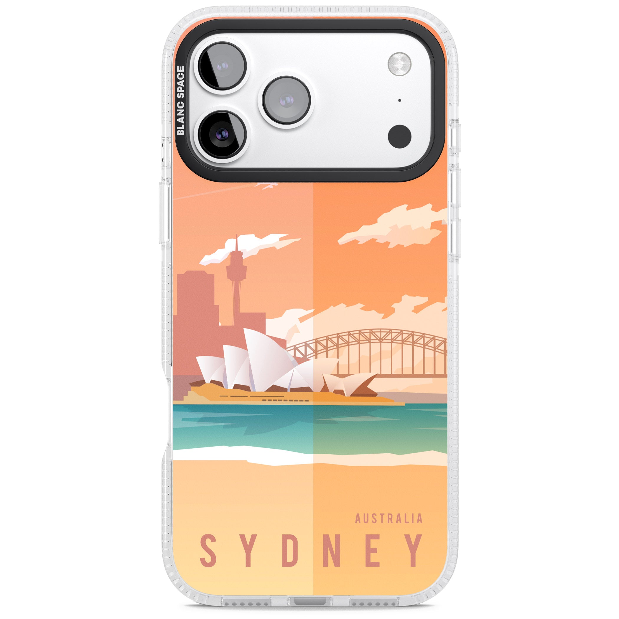 Vintage Travel Poster Sydney iPhone 17 Pro Max Impact Air Clear Phone Case