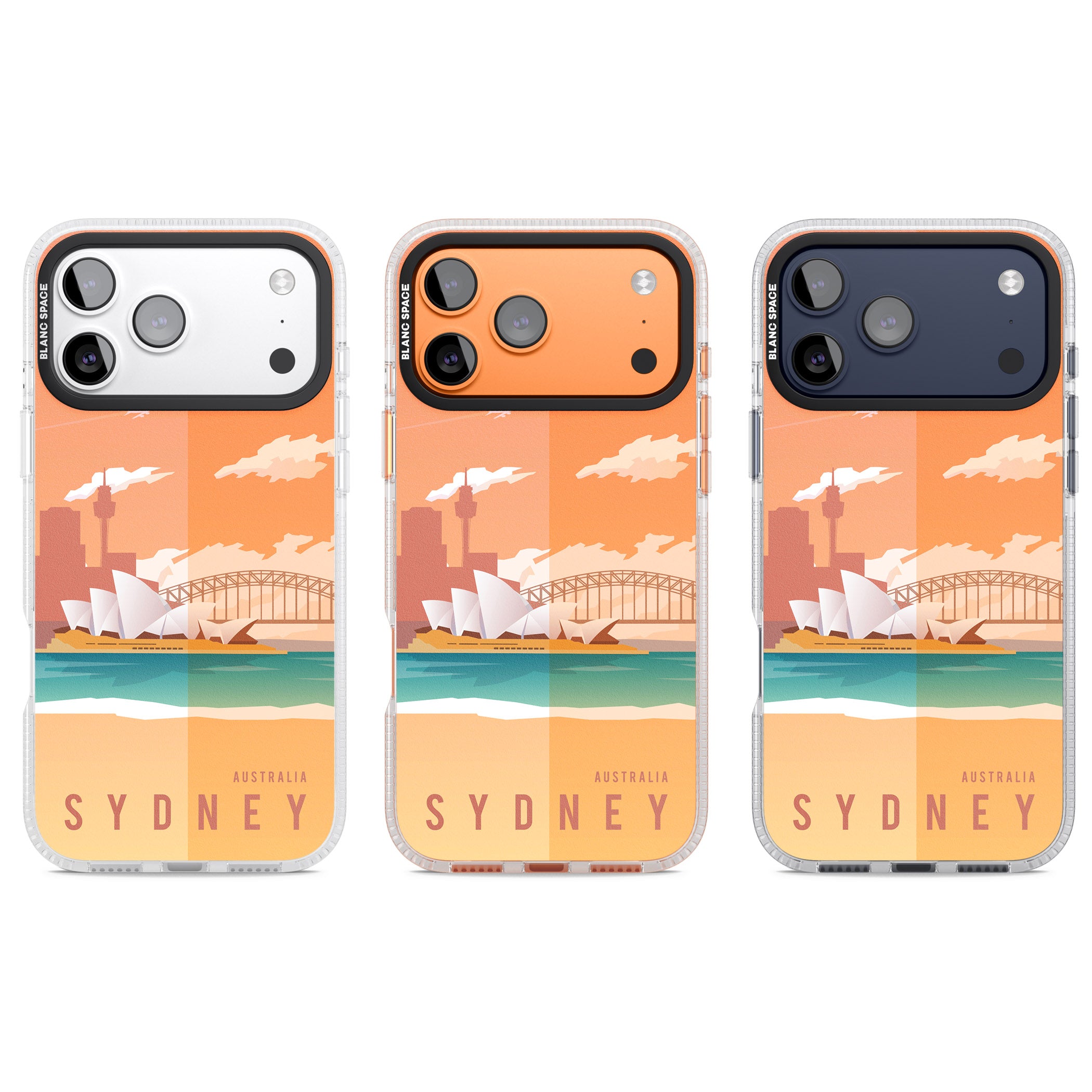 Vintage Travel Poster Sydney iPhone 17 Pro Impact Air Clear Phone Case APT Impact Protection