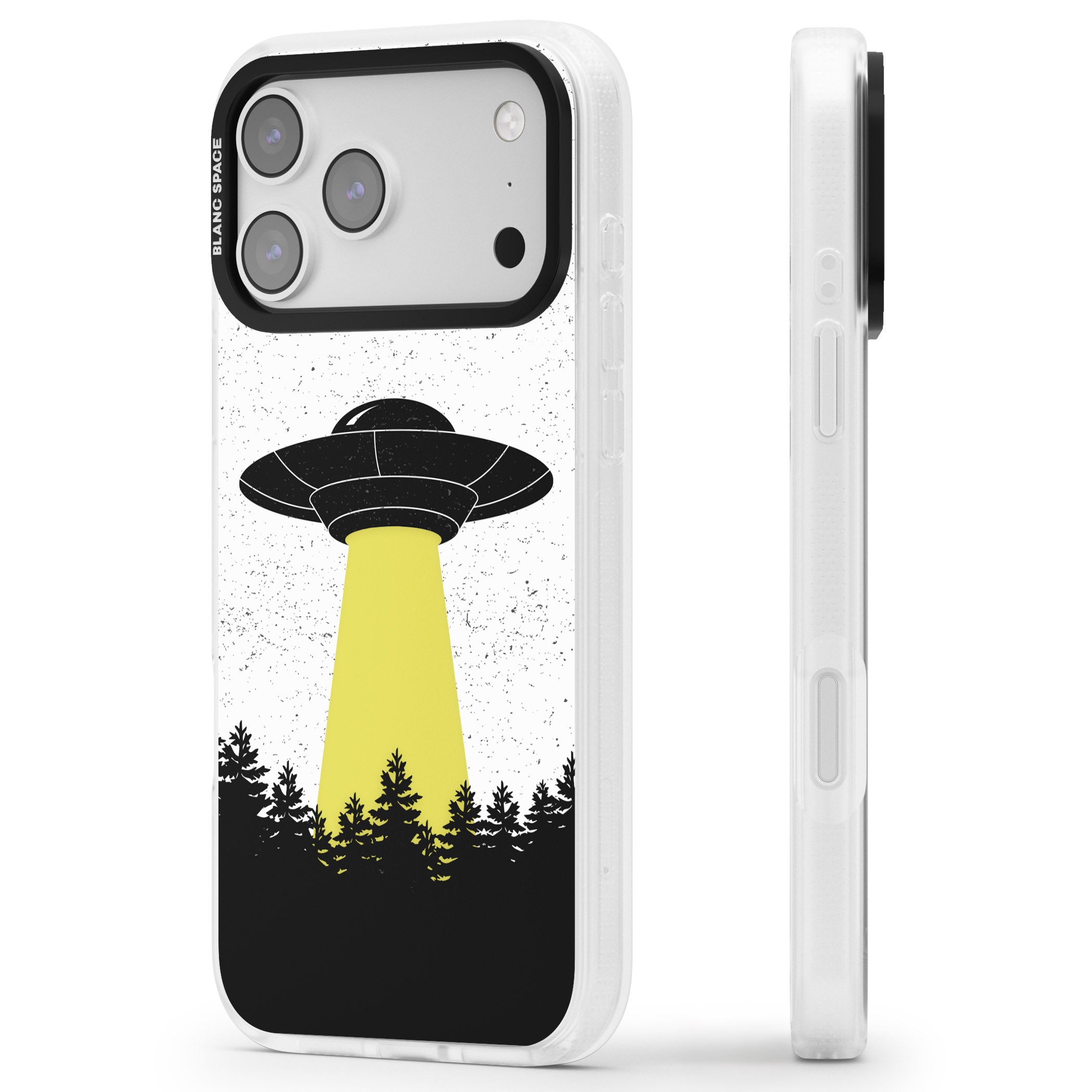 Alien Abduction iPhone 17 Pro Impact Air Clear Phone Case Side Profile