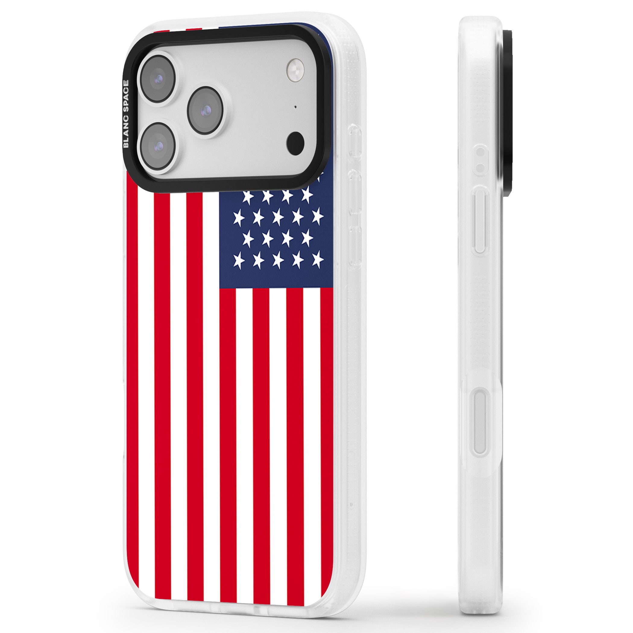 American Flag iPhone 17 Pro Max Impact Air Clear Phone Case Side Profile