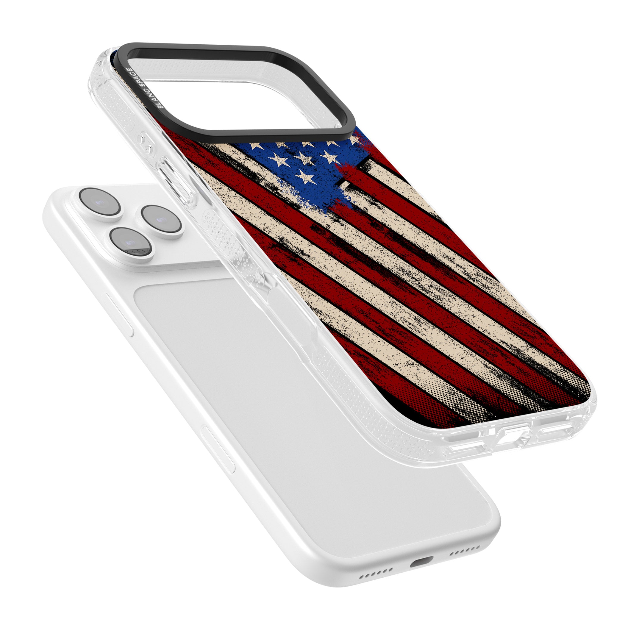 Distressed Us Flag iPhone 17 Pro Max Impact Air Clear Phone Case Colours