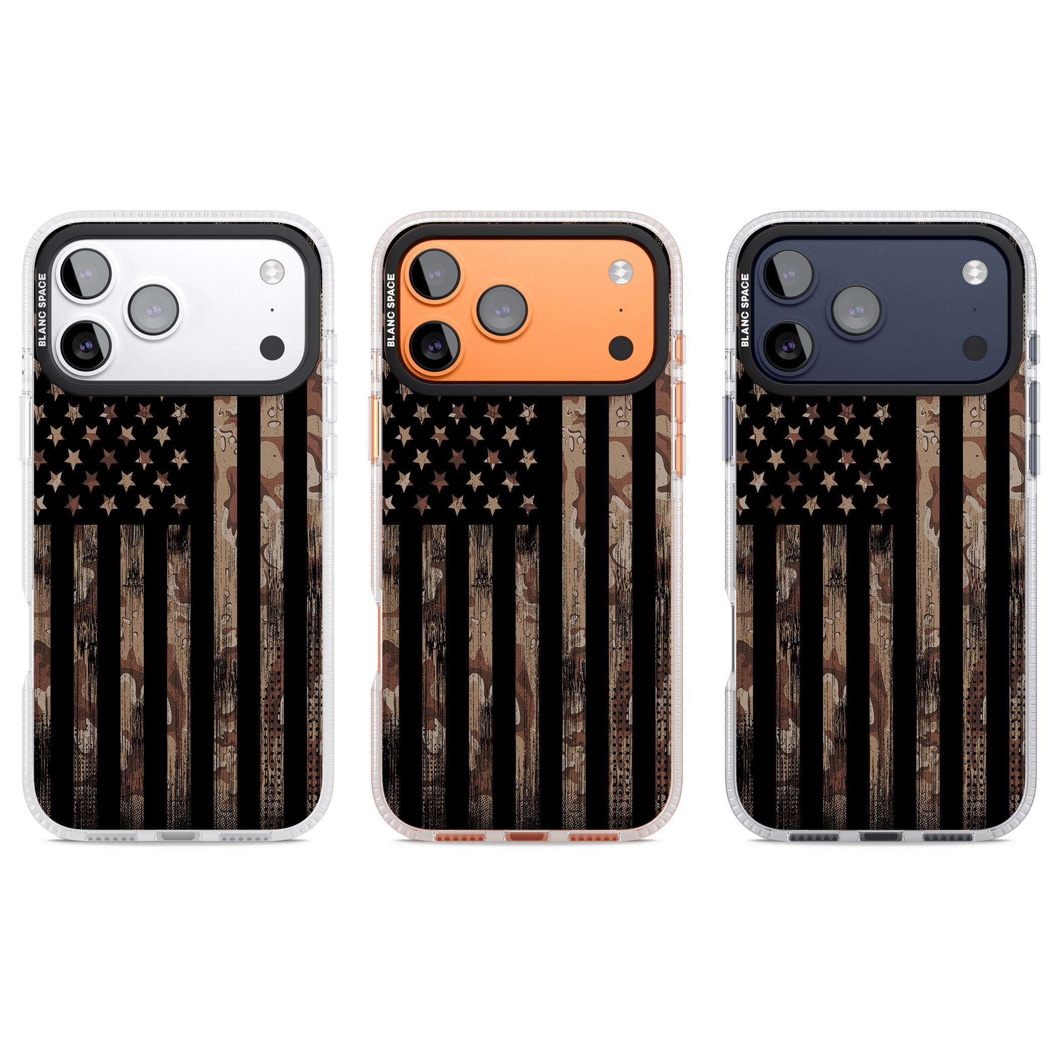 Desert Camo Us Flag iPhone 17 Pro Impact Air Clear Phone Case APT Impact Protection