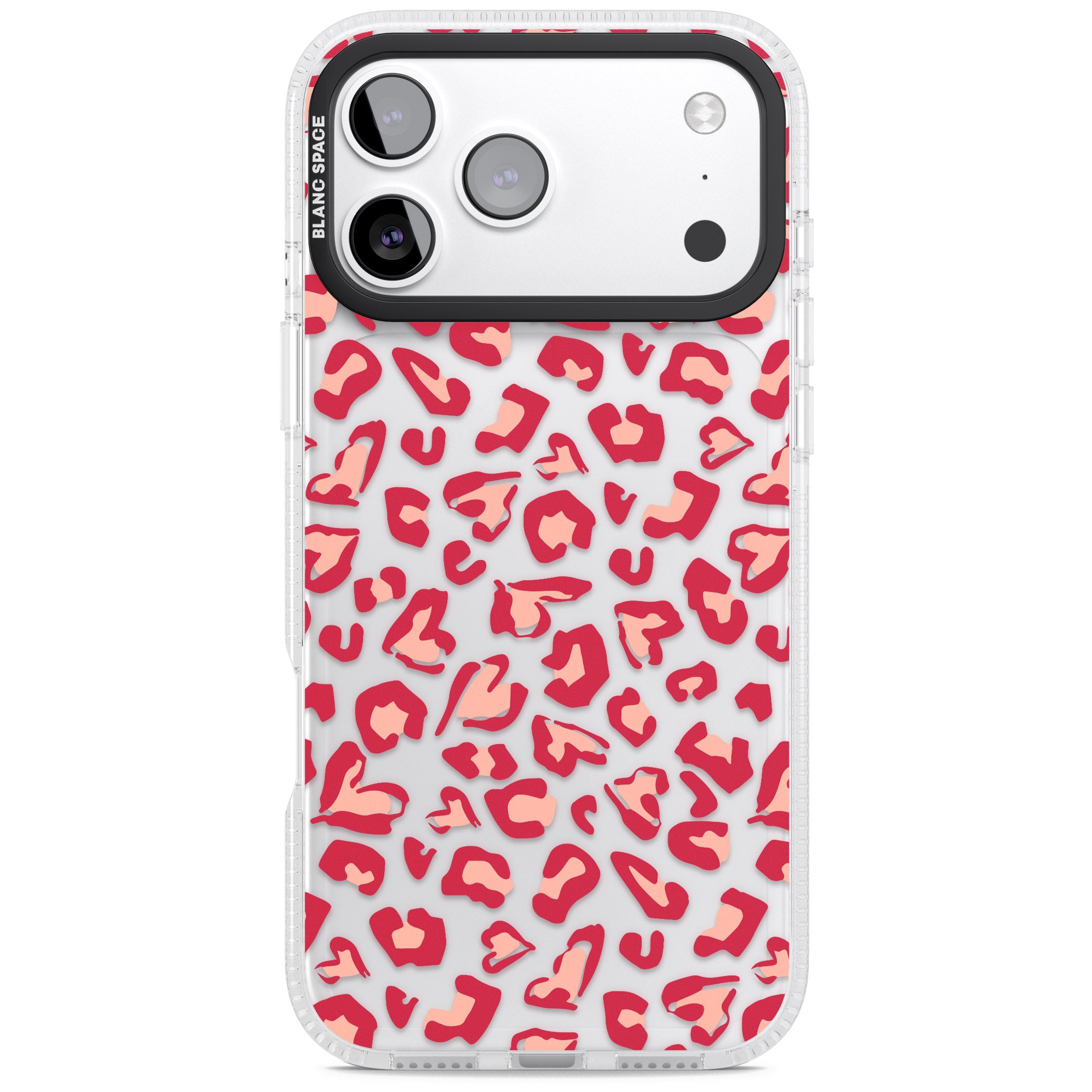 Heart Leopard Print iPhone 17 Pro Impact Air Clear Phone Case