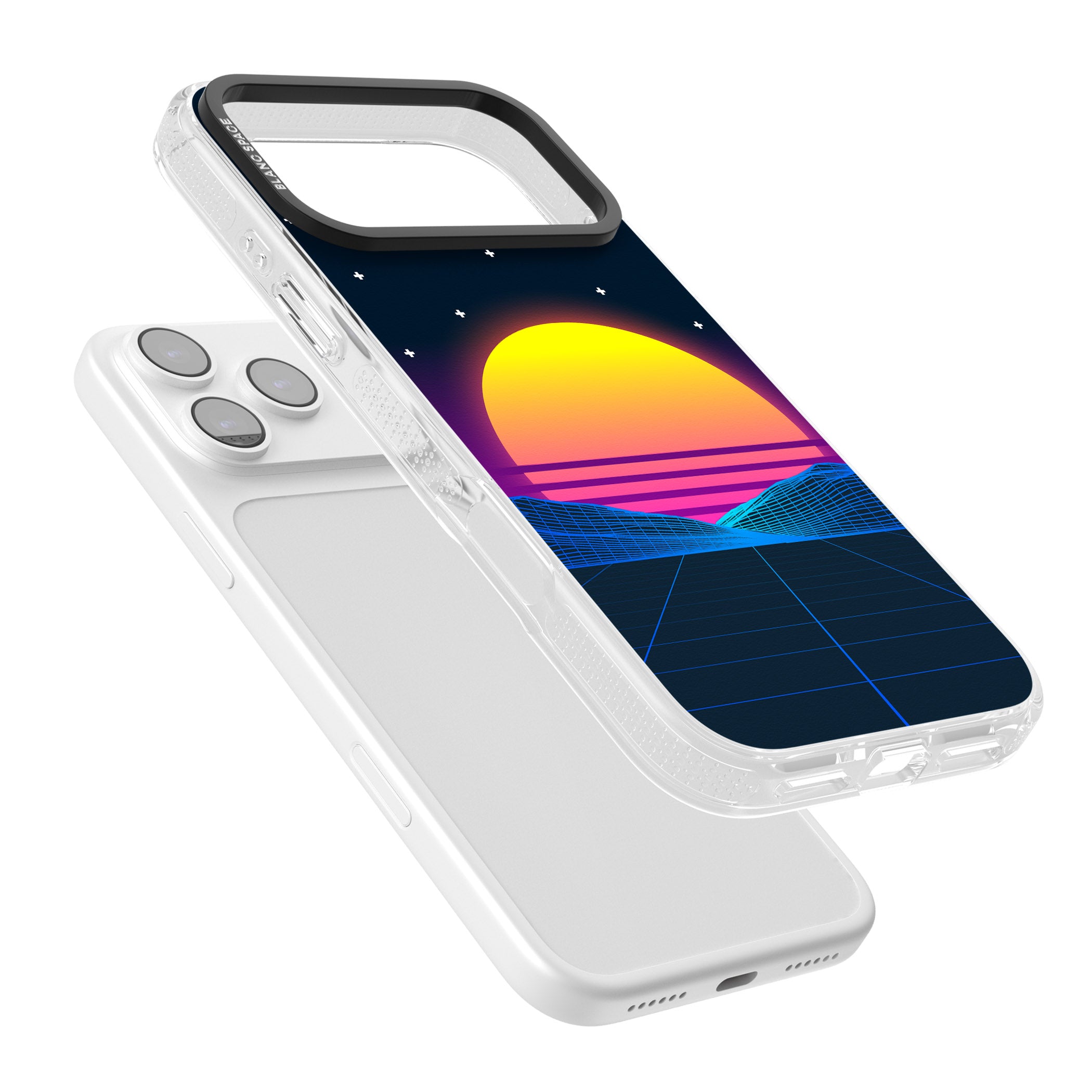 Retro Sunset Vaporwave iPhone 17 Pro Max Impact Air Clear Phone Case Colours