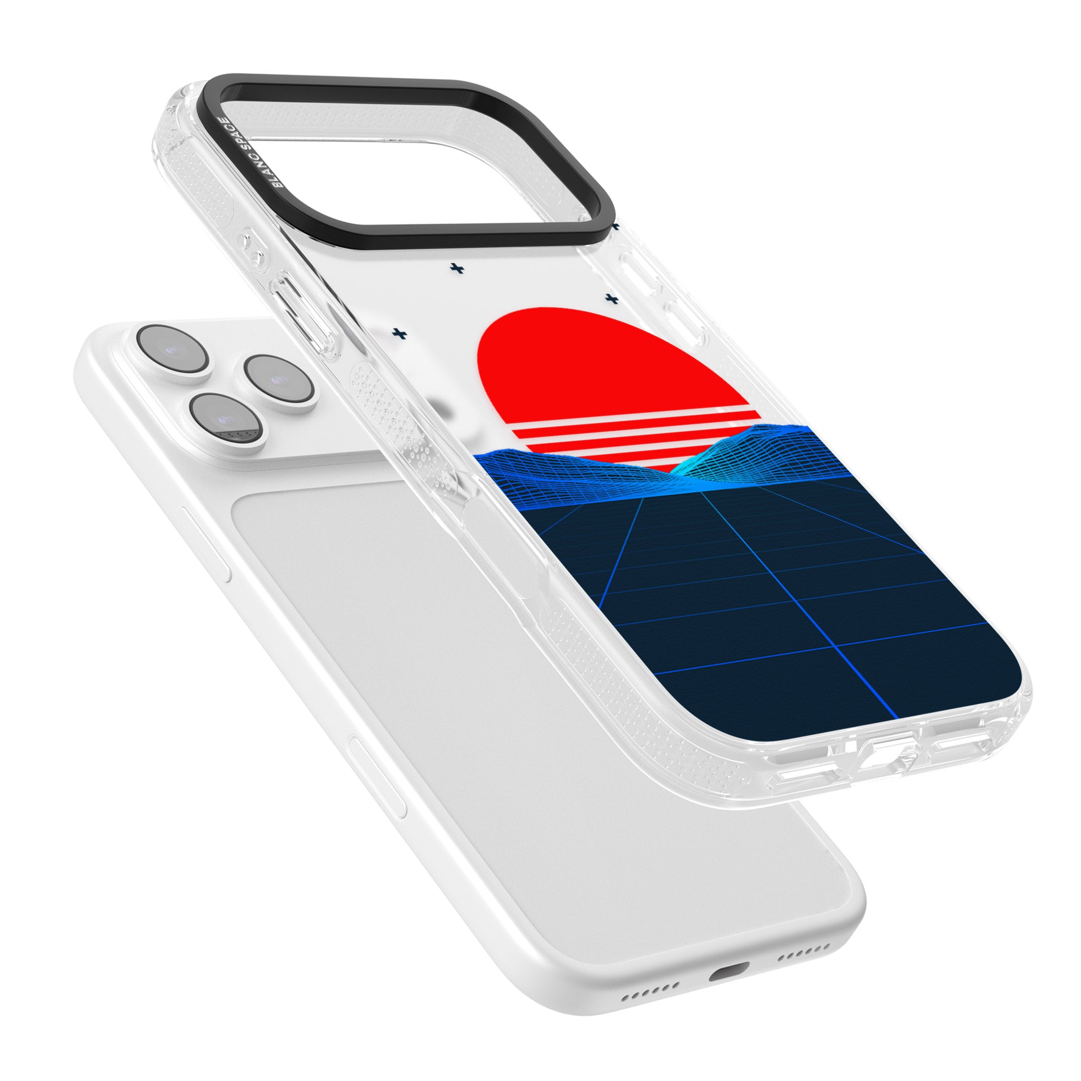 Japanese Sunset Vaporwave iPhone 17 Pro Impact Air Clear Phone Case Colours