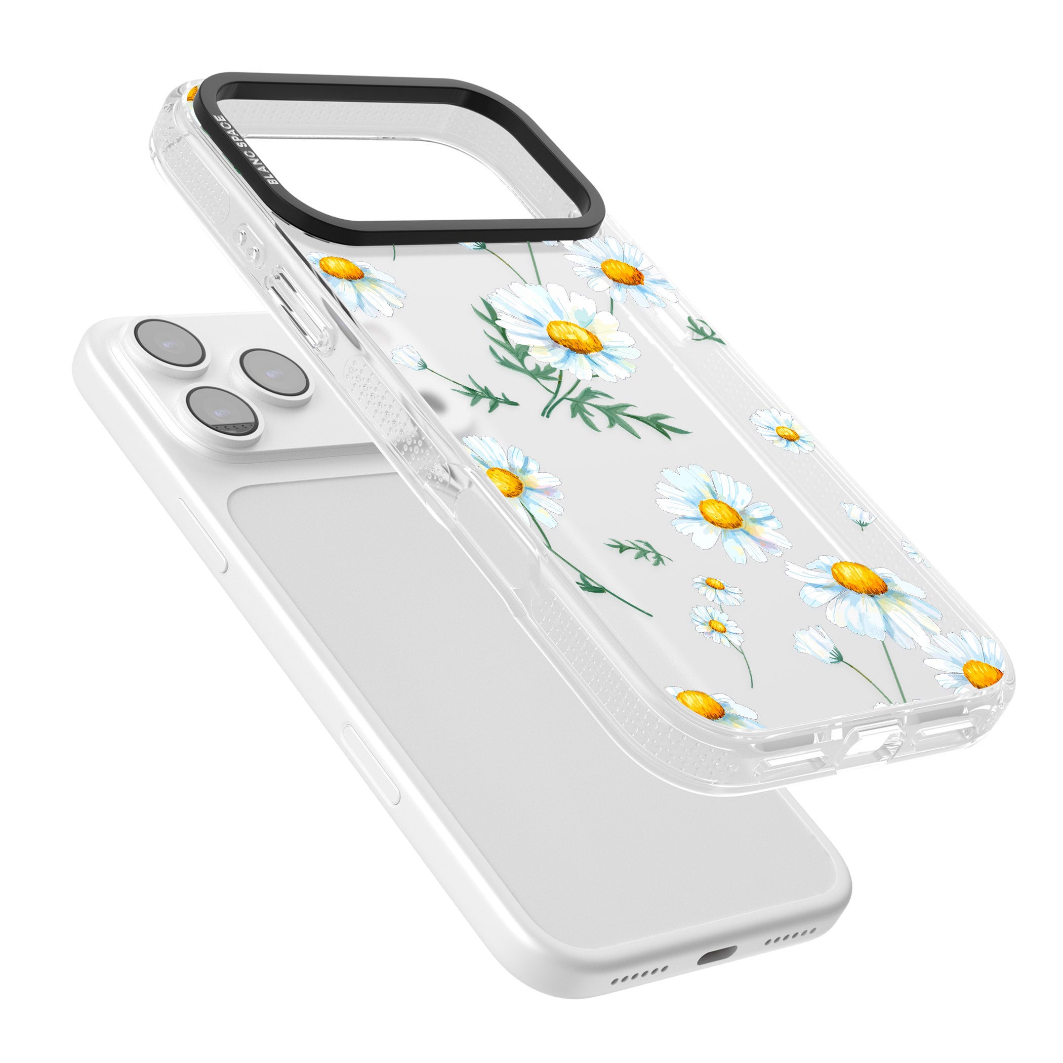 Vintage Painted Daisies iPhone 17 Pro Max Impact Air Clear Phone Case Colours