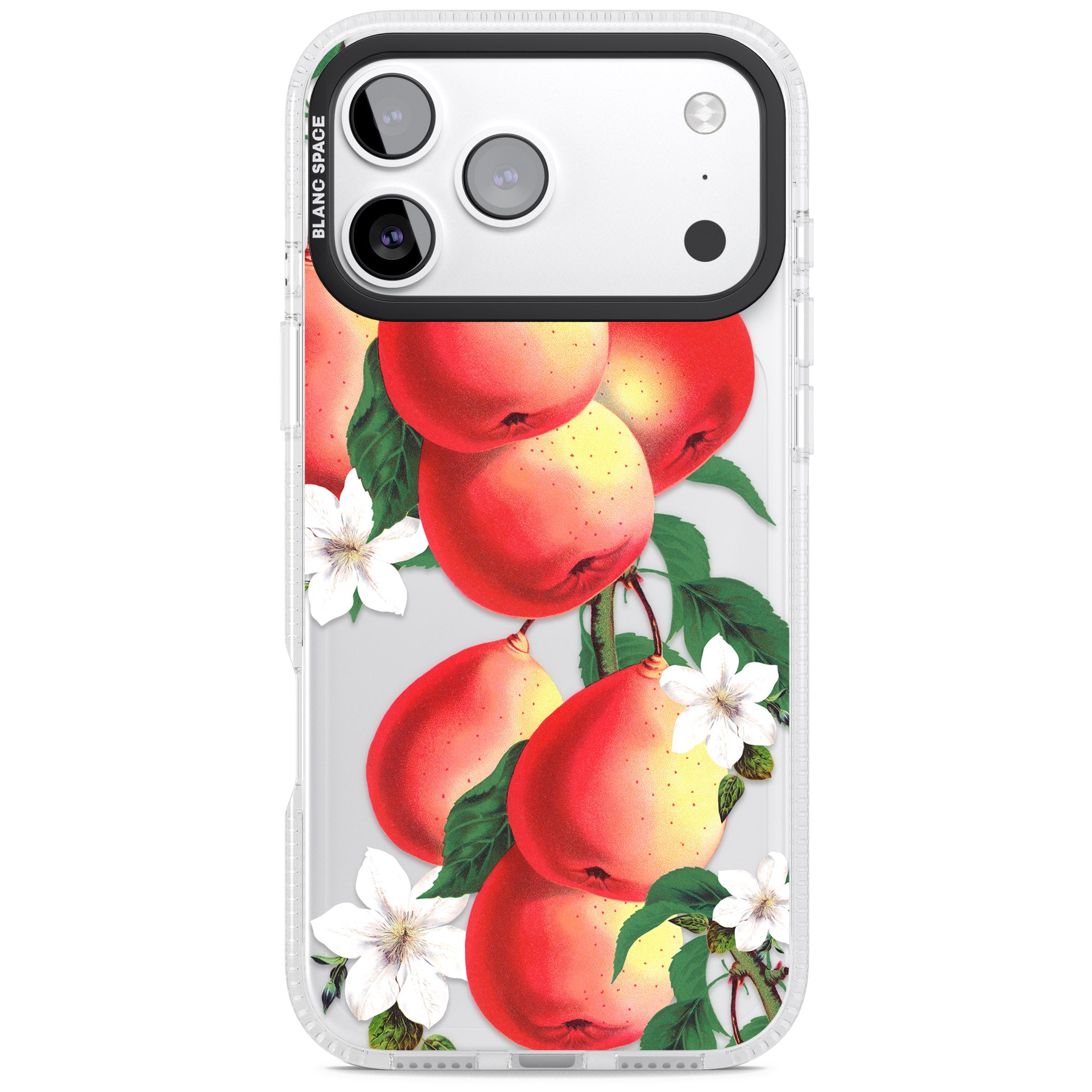 Vintage Painted Peaches iPhone 17 Pro Impact Air Clear Phone Case