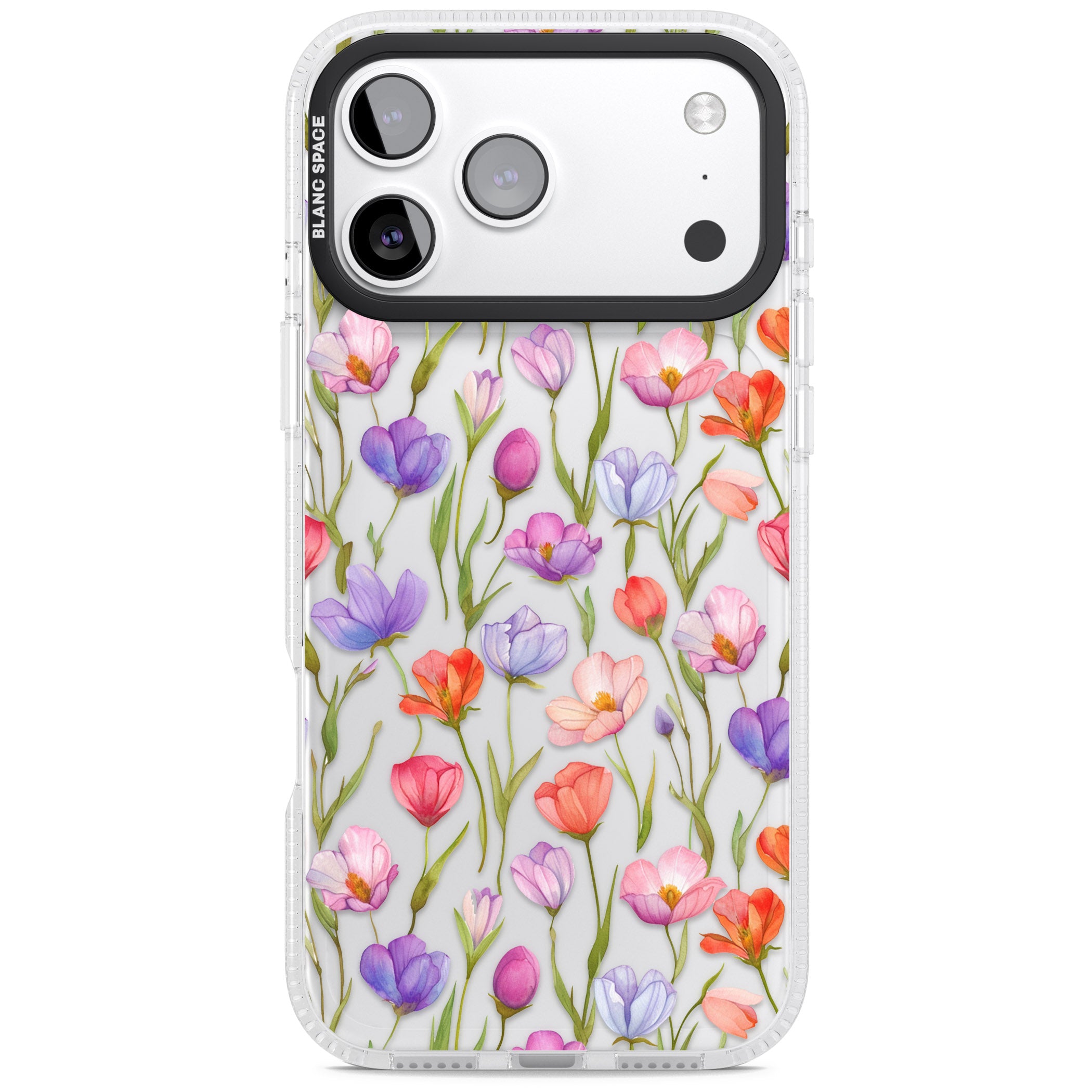 Red, Pink & Purple Flowers iPhone 17 Pro Max Impact Air Clear Phone Case