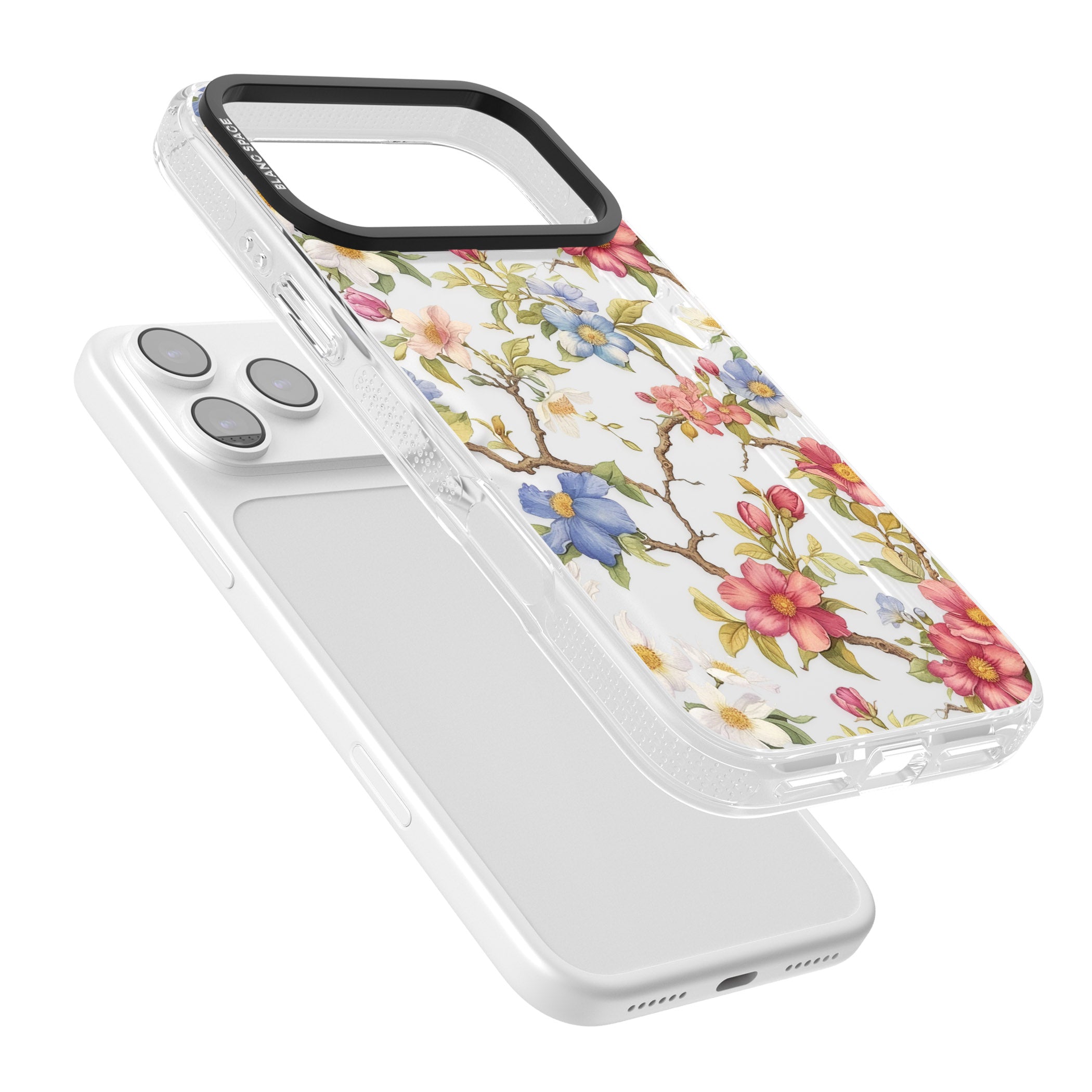 Vintage Vines & Flowers iPhone 17 Pro Max Impact Air Clear Phone Case Colours