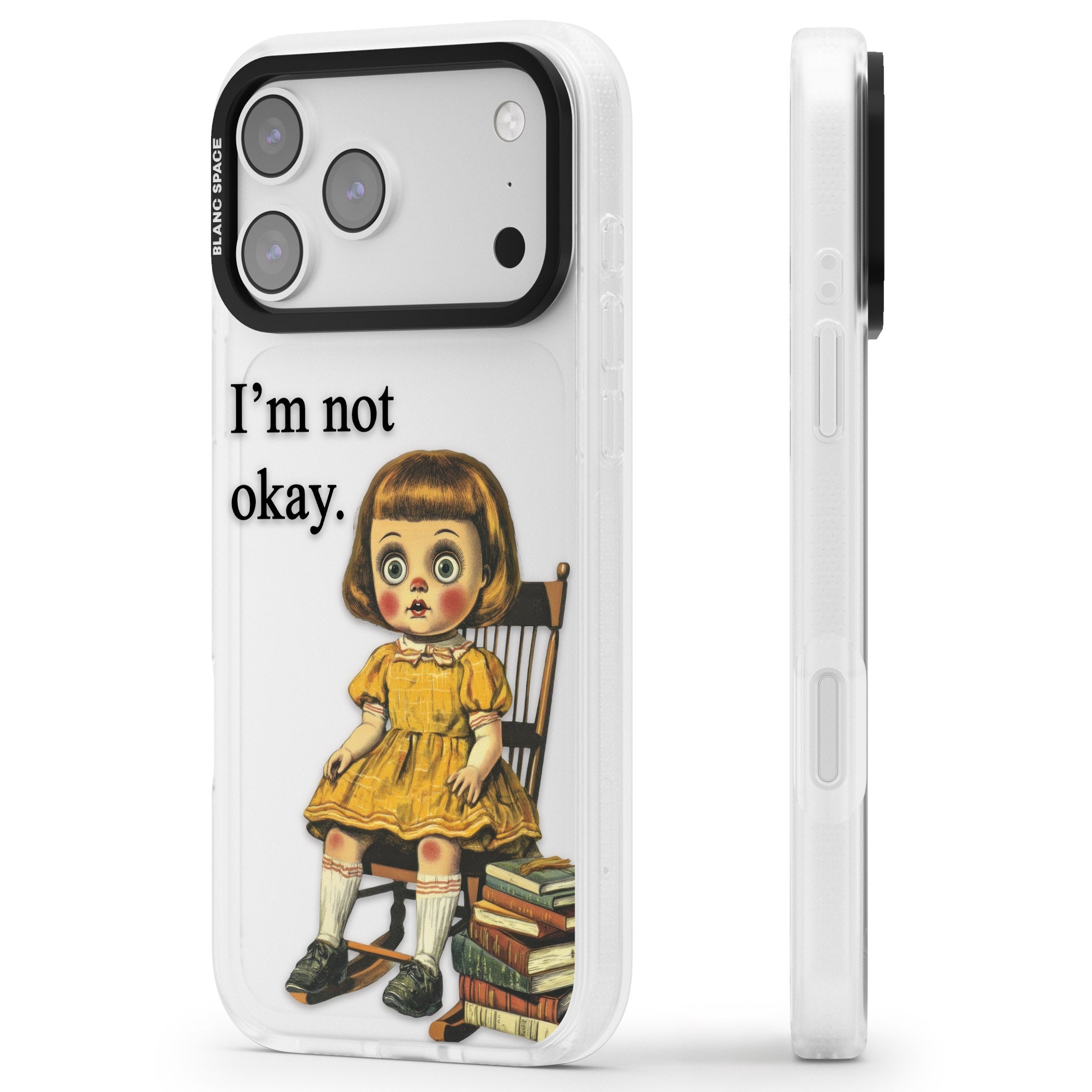 Im Not Okay iPhone 17 Pro Max Impact Air Clear Phone Case Side Profile