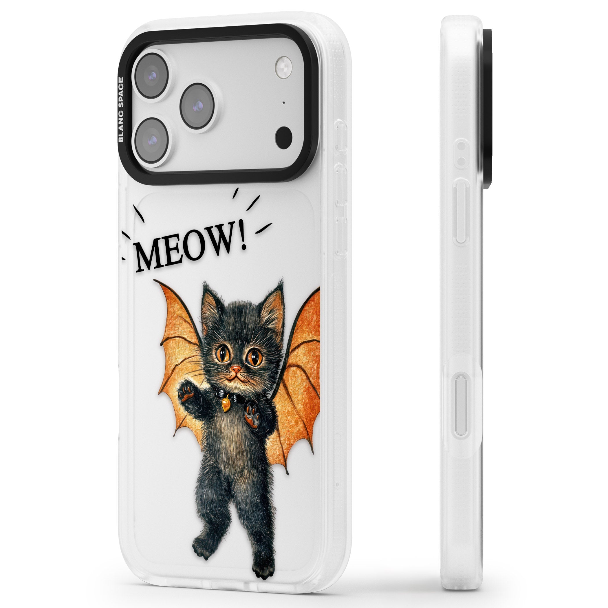 Meow iPhone 17 Pro Max Impact Air Clear Phone Case Side Profile