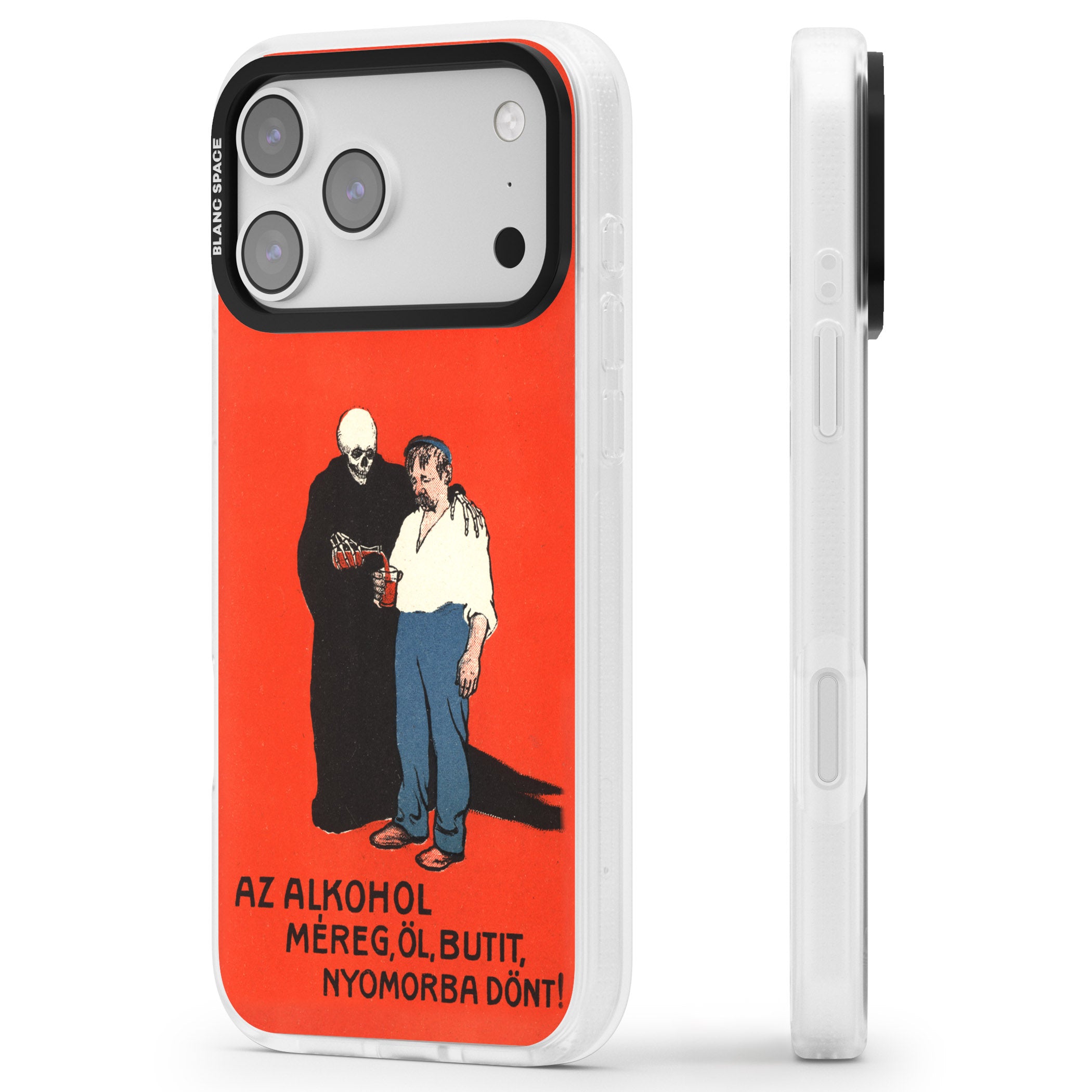 Az Alkohol Poster iPhone 17 Pro Max Impact Air Clear Phone Case Side Profile