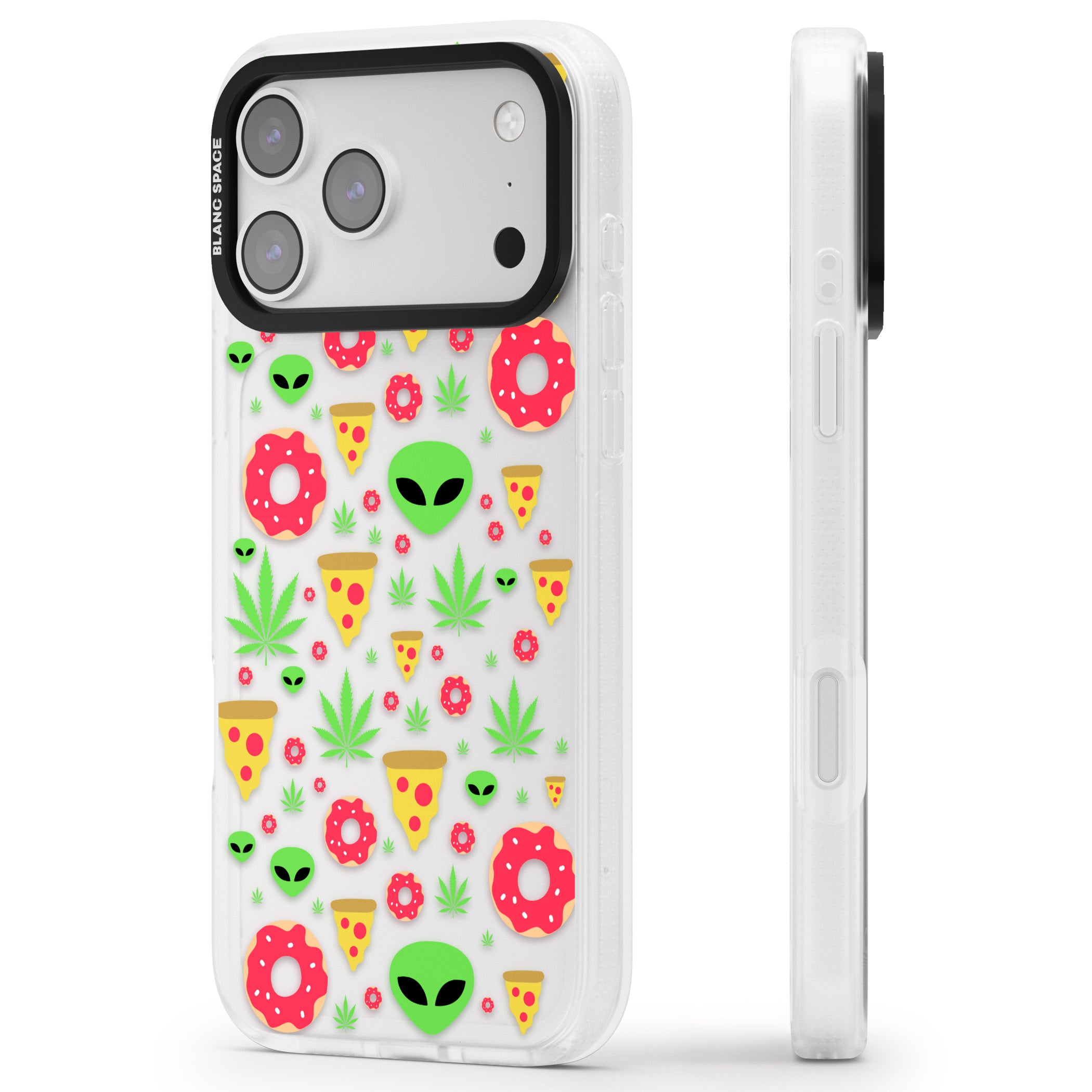 Martians & Munchies iPhone 17 Pro Max Impact Air Clear Phone Case Side Profile