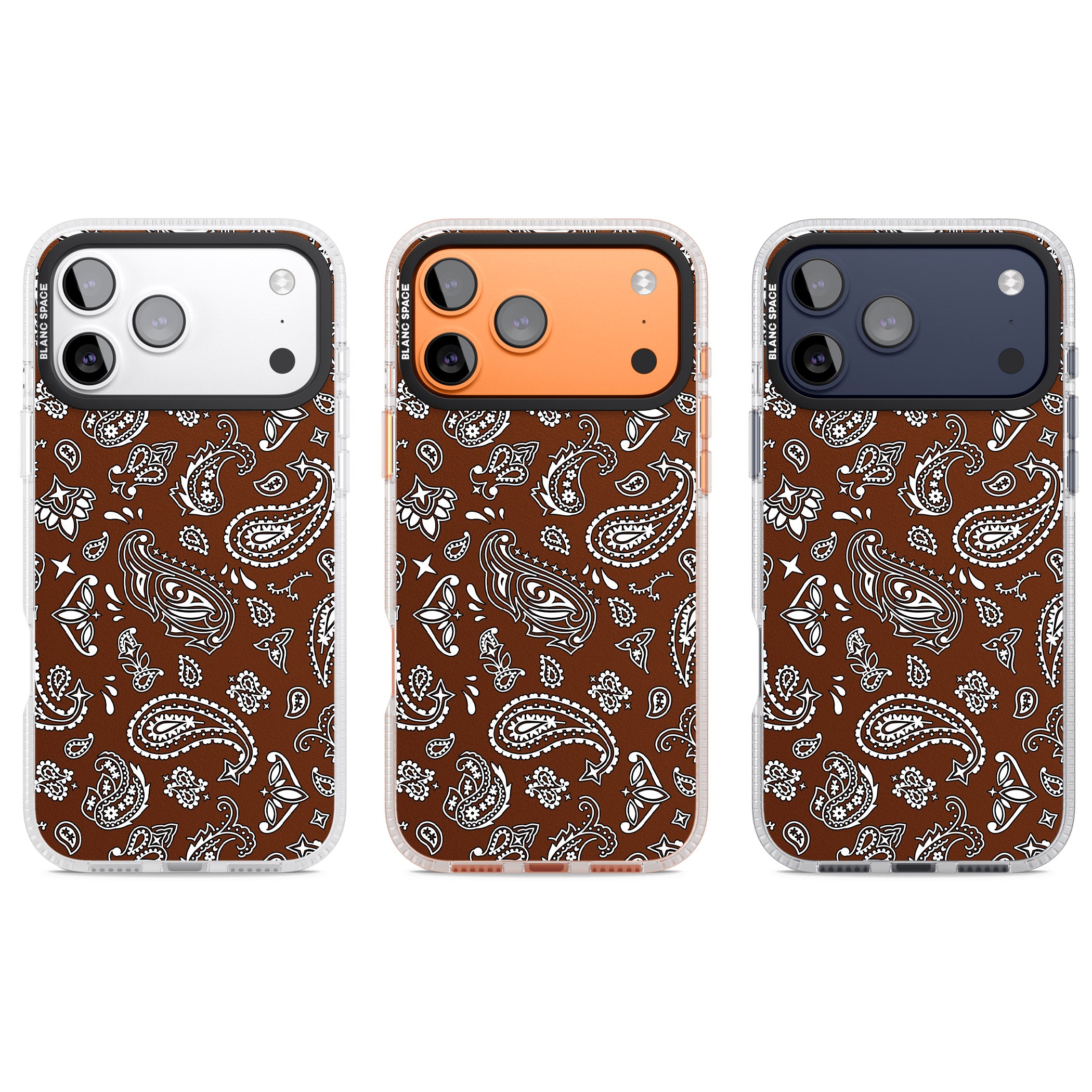 Brown Bandana iPhone 17 Pro Impact Air Clear Phone Case APT Impact Protection