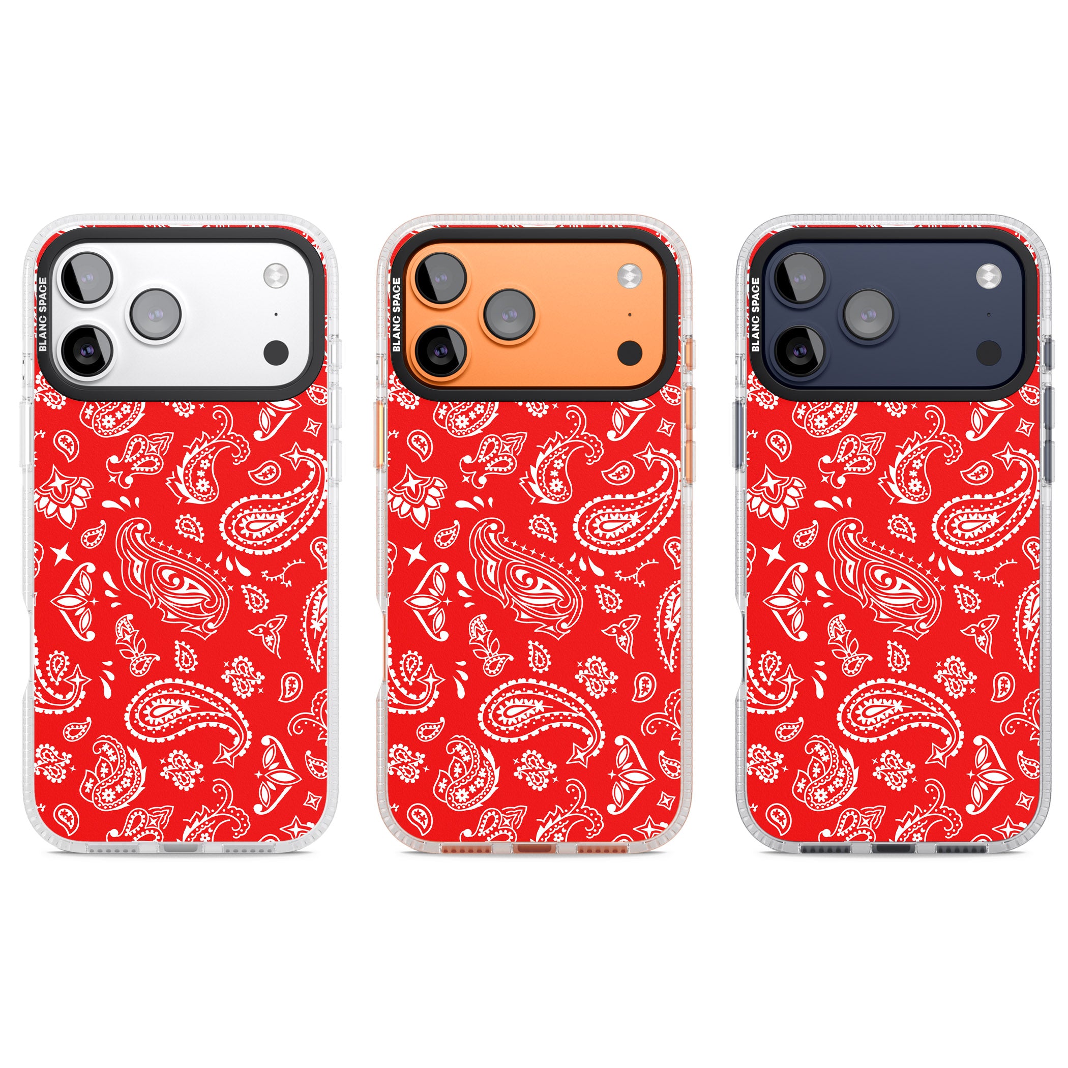 Red Bandana iPhone 17 Pro Impact Air Clear Phone Case APT Impact Protection