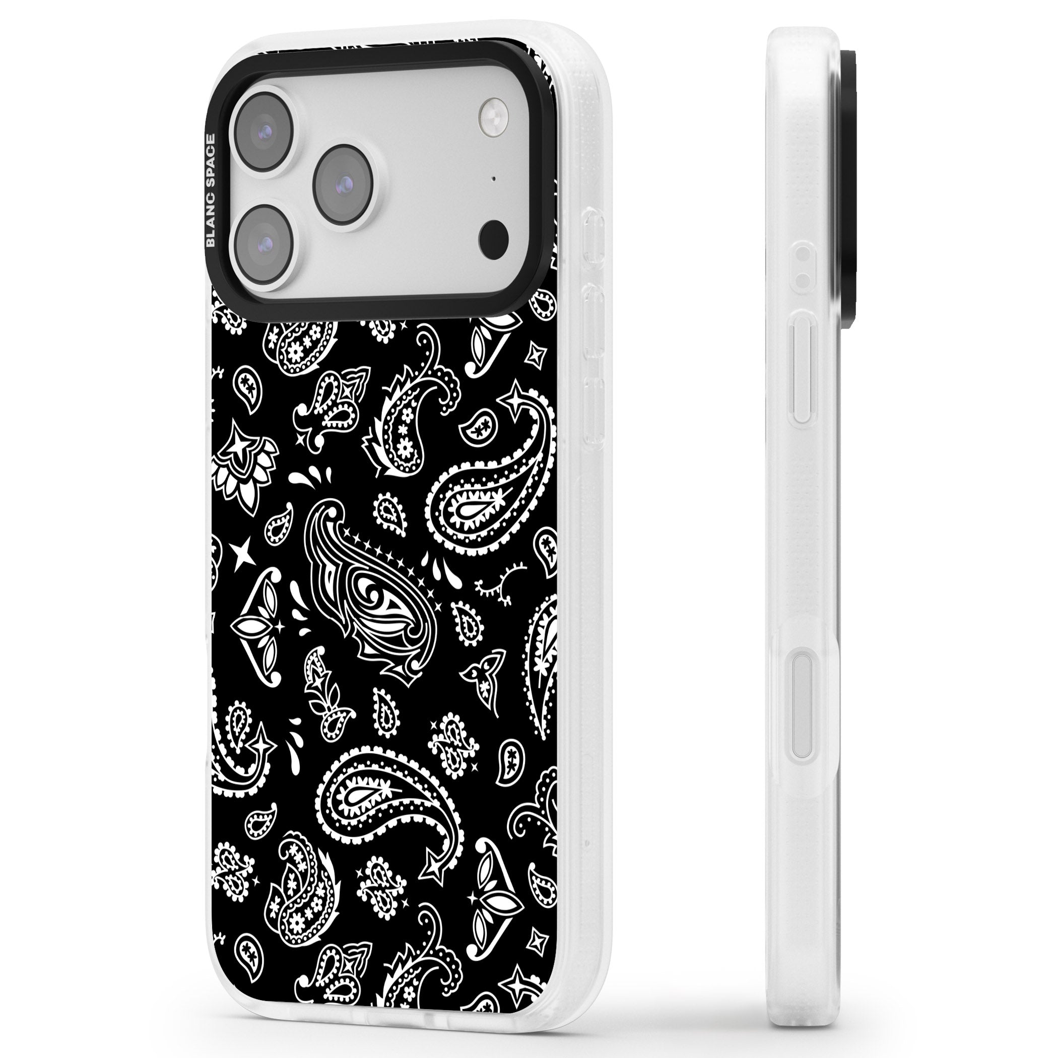 Black Bandana iPhone 17 Pro Impact Air Clear Phone Case Side Profile