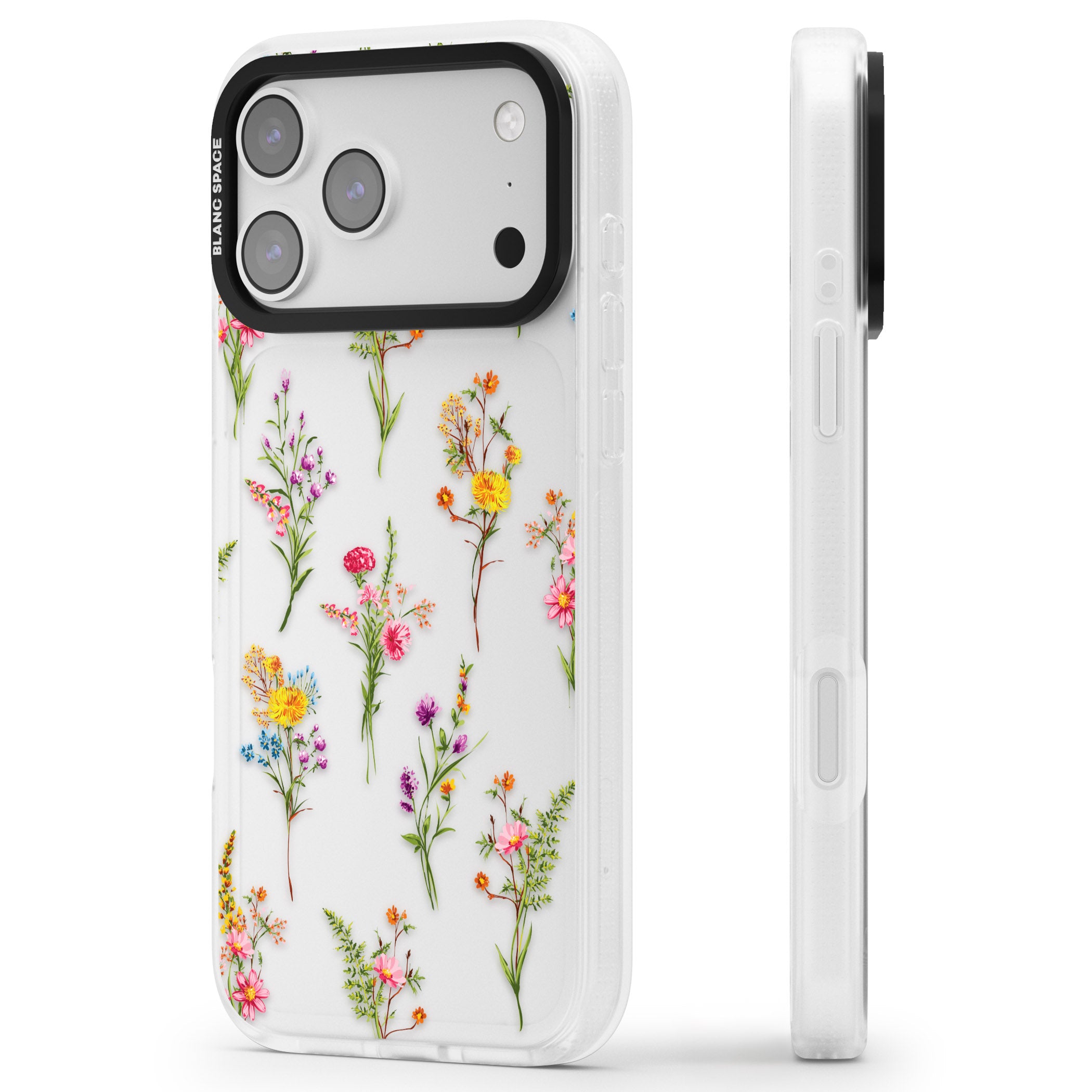 Picked Wildflowers iPhone 17 Pro Max Impact Air Clear Phone Case Side Profile