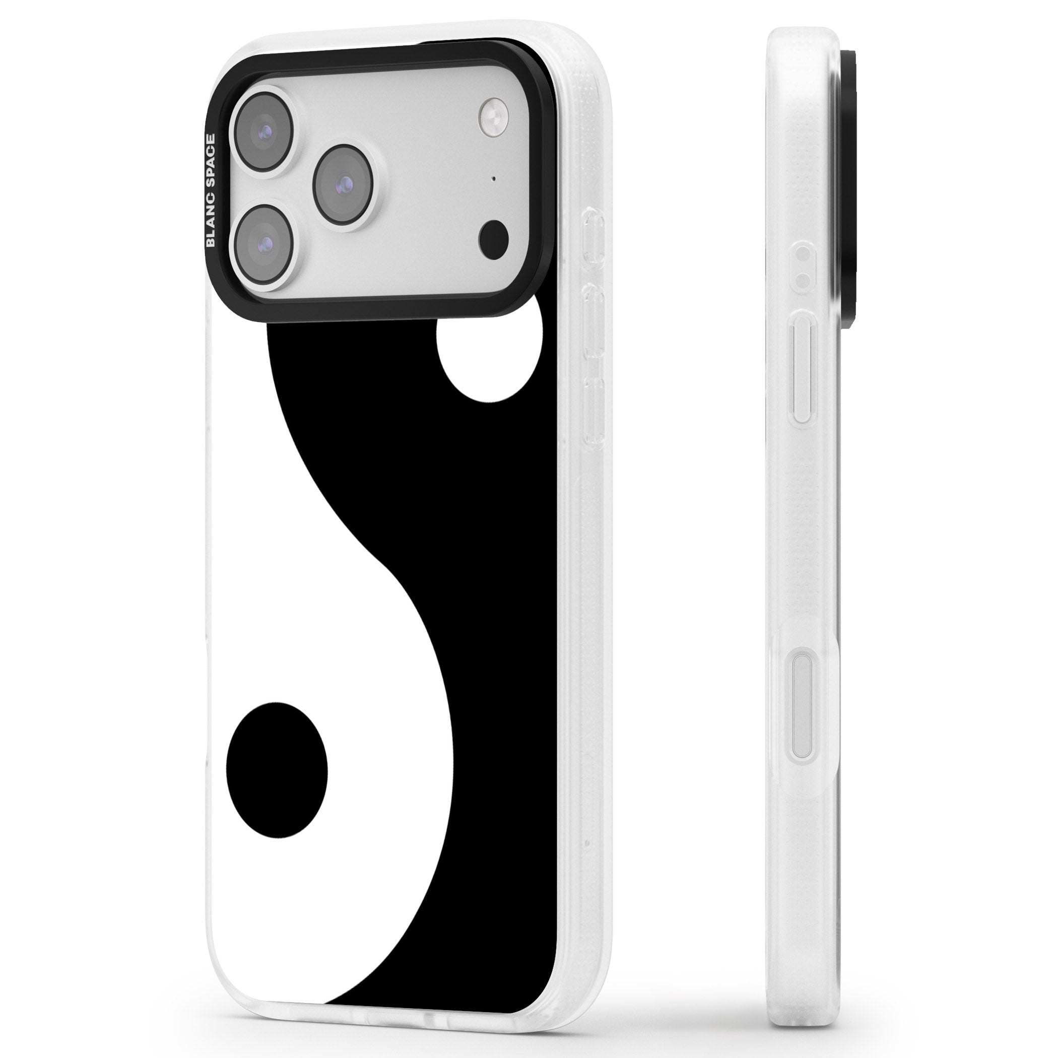 Large Yin Yang iPhone 17 Pro Impact Air Clear Phone Case Side Profile