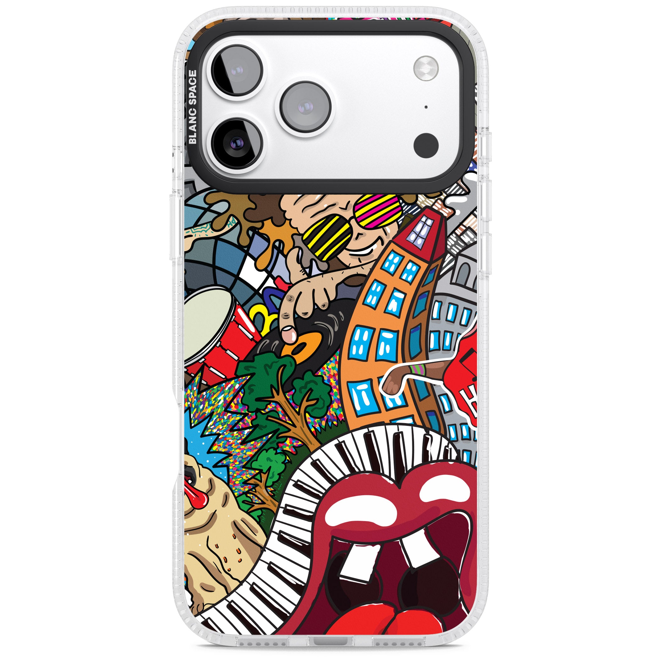 Funky Music City iPhone 17 Pro Max Impact Air Clear Phone Case