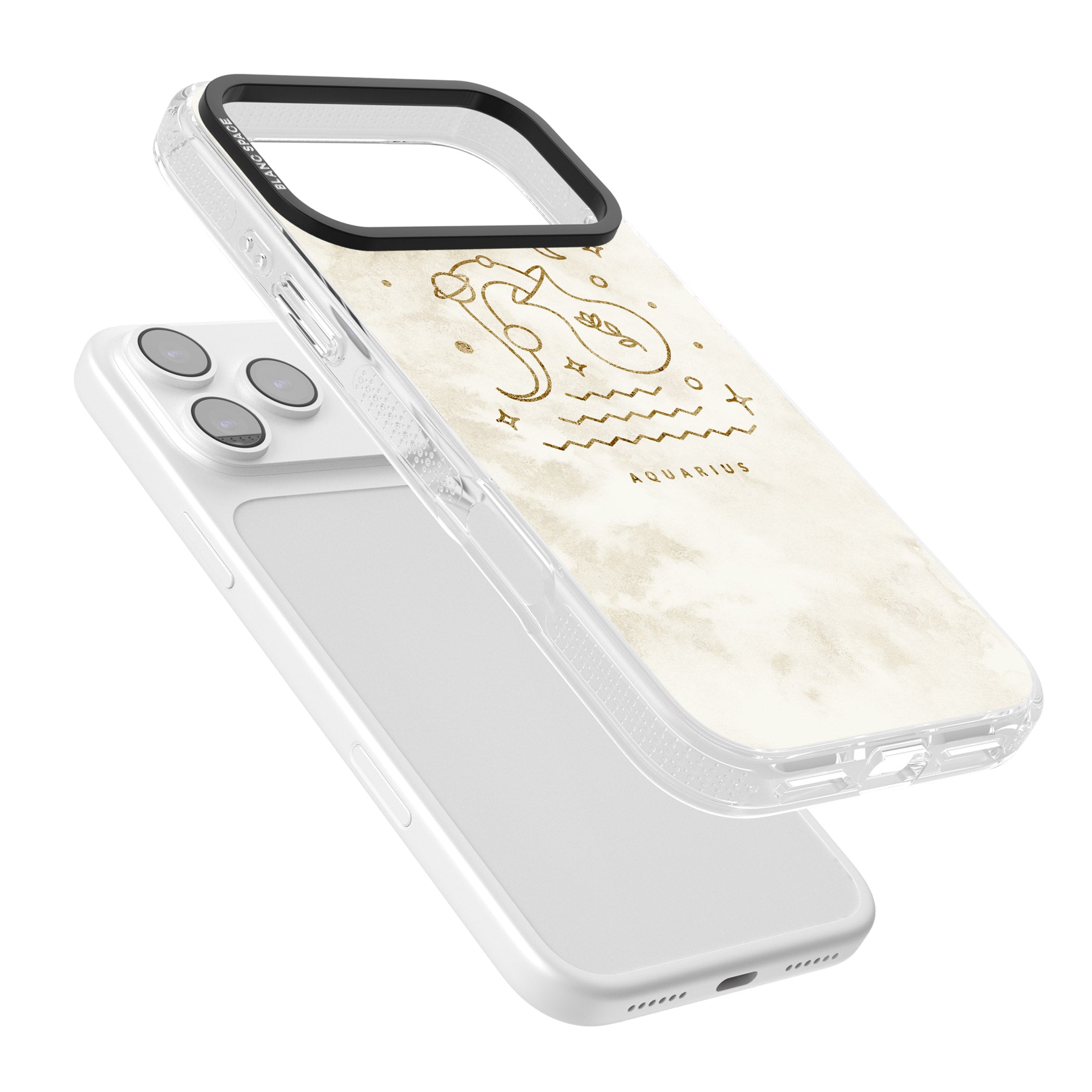 Aquarius Golden Emblem iPhone 17 Pro Max Impact Air Clear Phone Case Colours