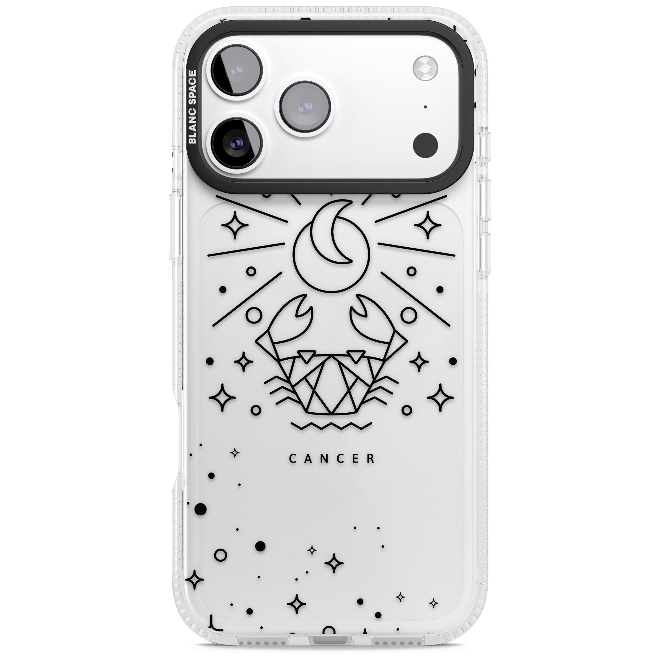 Zodiac Cancer Moon iPhone 17 Pro Impact Air Clear Phone Case