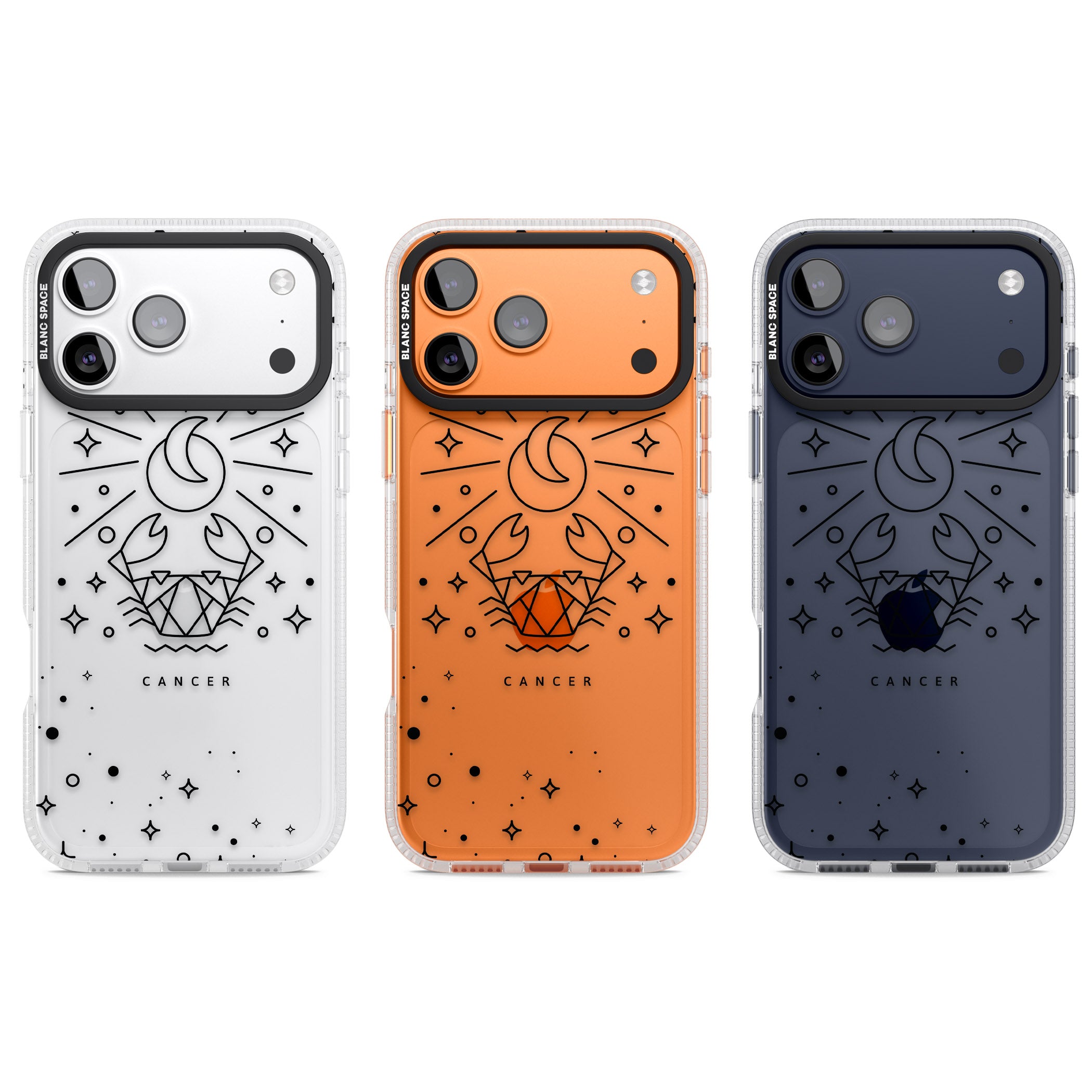 Zodiac Cancer Moon iPhone 17 Pro Impact Air Clear Phone Case APT Impact Protection