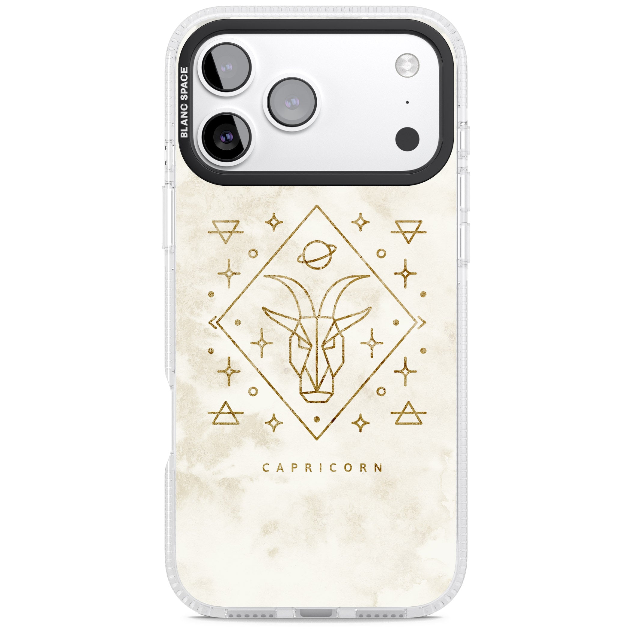 Capricorn Gold Zodiac Design iPhone 17 Pro Max Impact Air Clear Phone Case