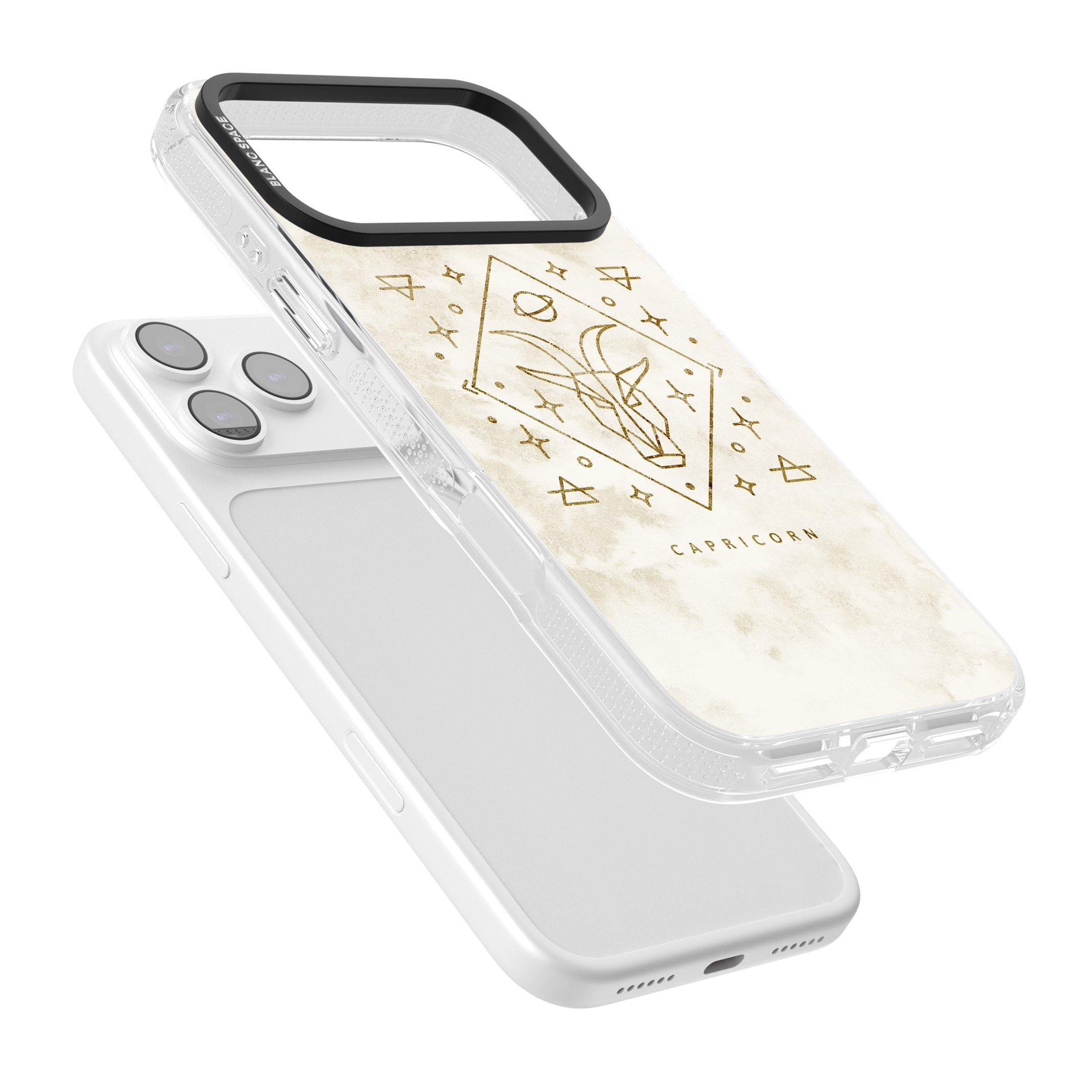 Capricorn Gold Zodiac Design iPhone 17 Pro Max Impact Air Clear Phone Case Colours