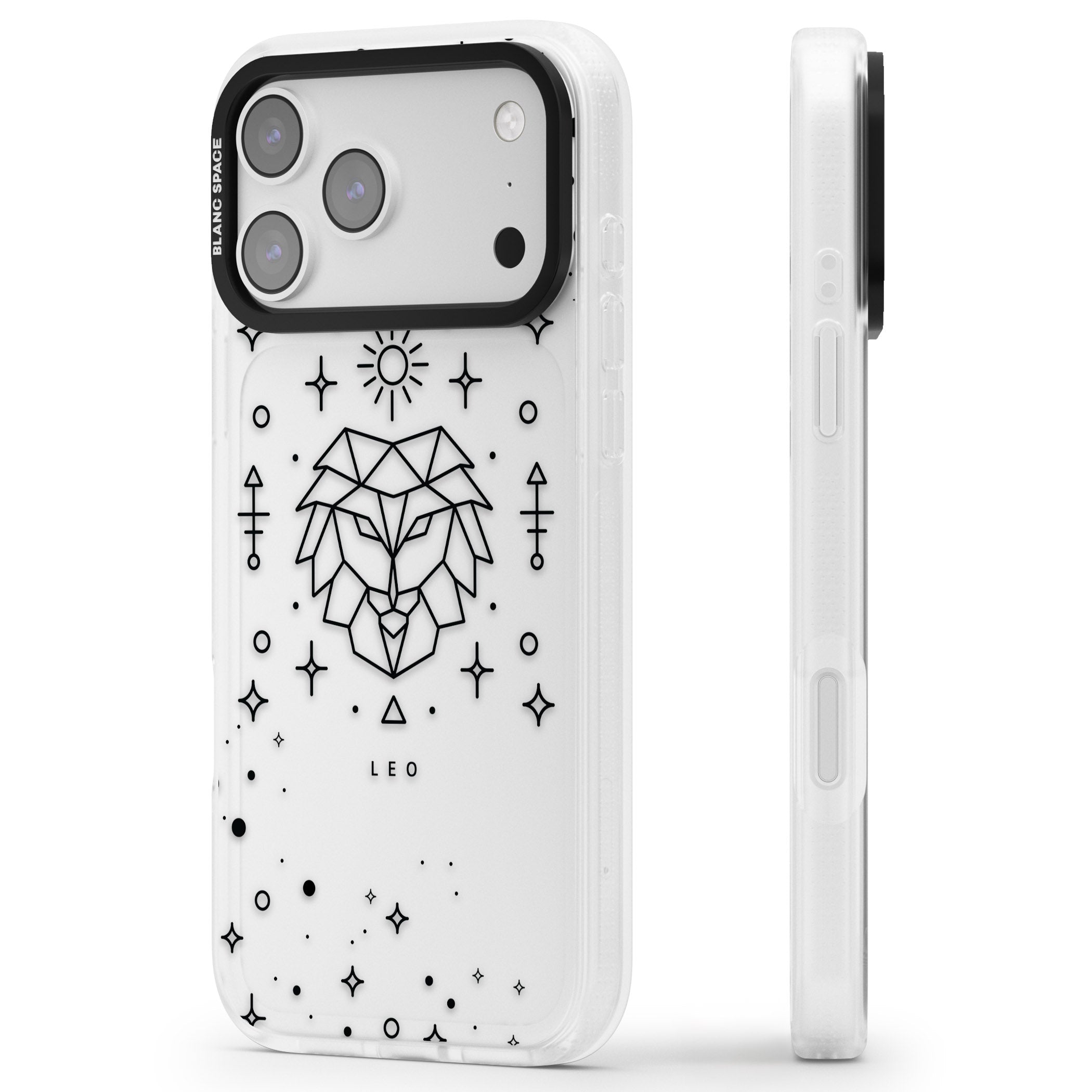 Leo Zodiac iPhone 17 Pro Impact Air Clear Phone Case Side Profile