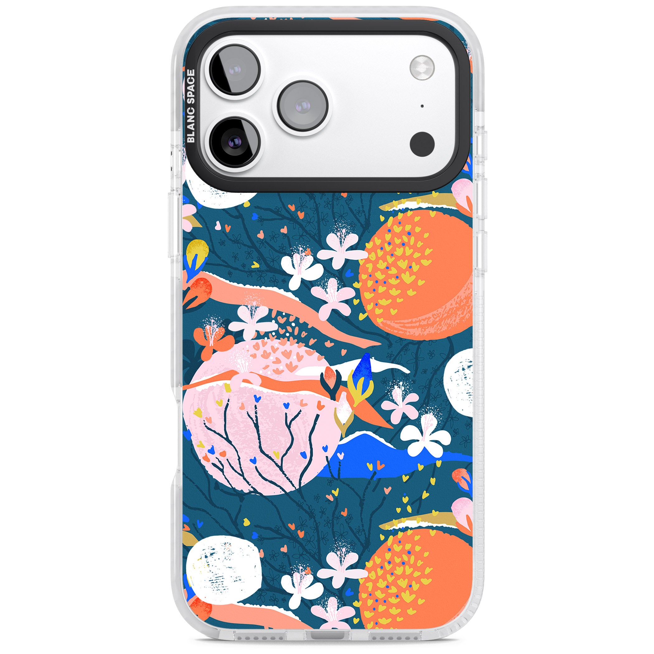 Vibrant Coral Pattern iPhone 17 Pro Impact Clear Phone Case