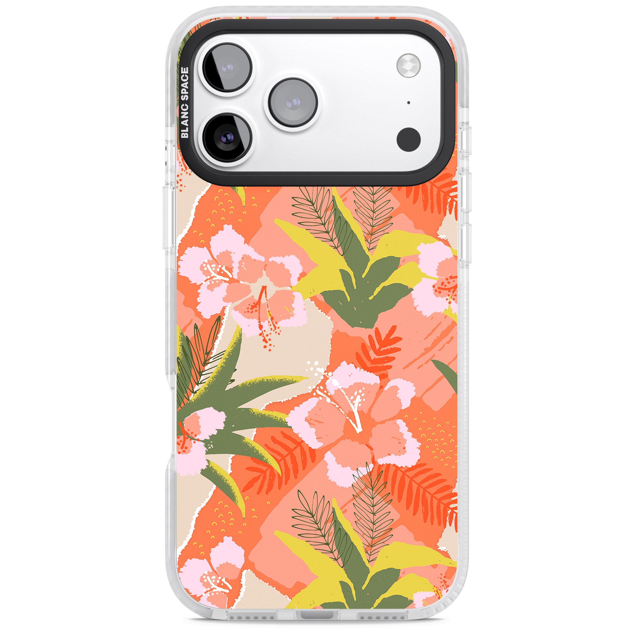 Hawaiian Flowers Abstract Pattern iPhone 17 Pro Impact Clear Phone Case