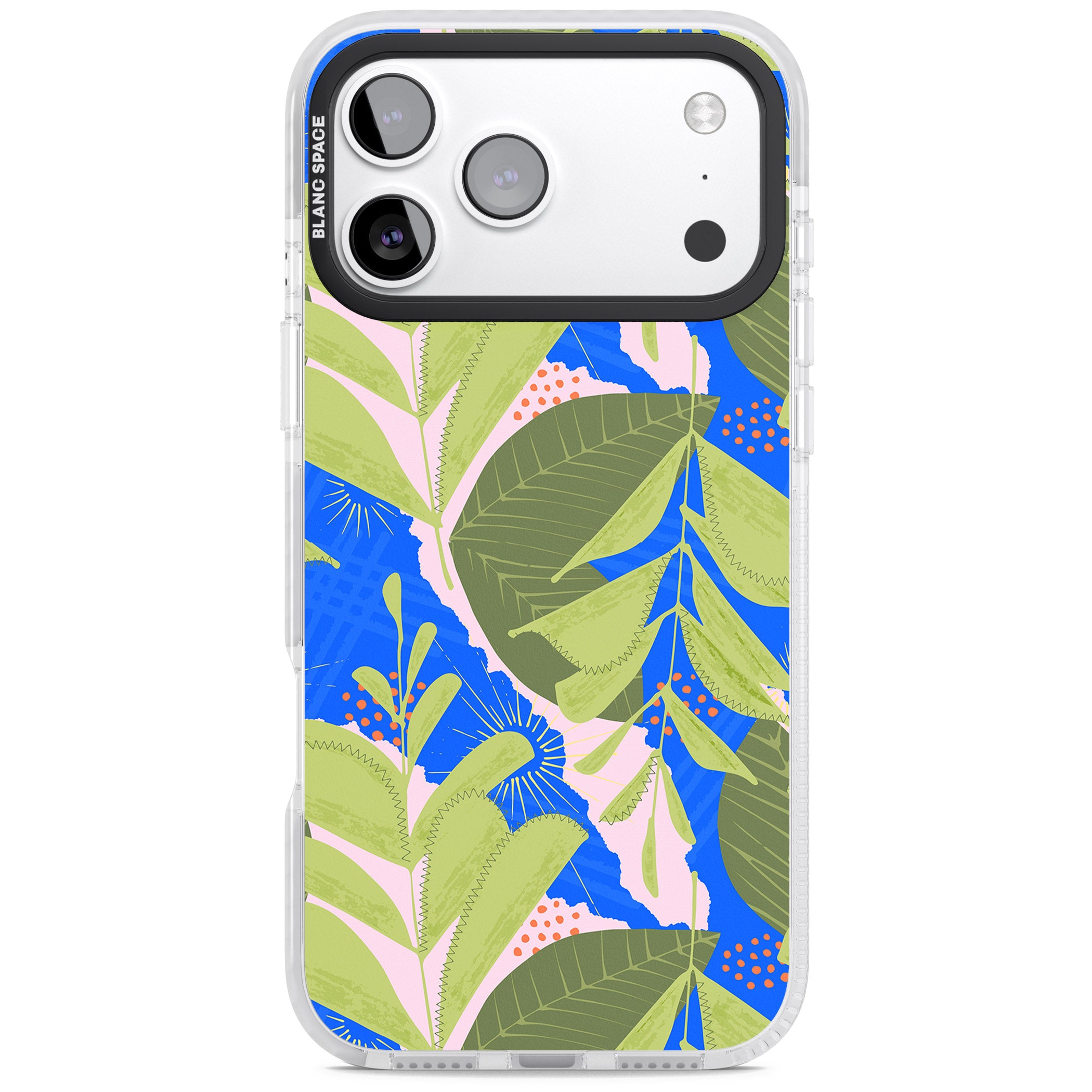 Fern Leaves Abstract Pattern iPhone 17 Pro Max Impact Clear Phone Case