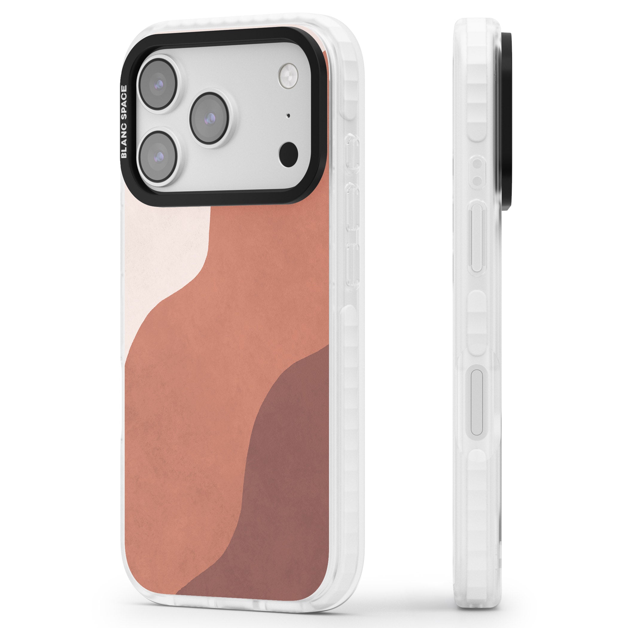 Lush Abstract Watercolour Design #3 iPhone 17 Pro Max Impact Clear Phone Case Side Profile