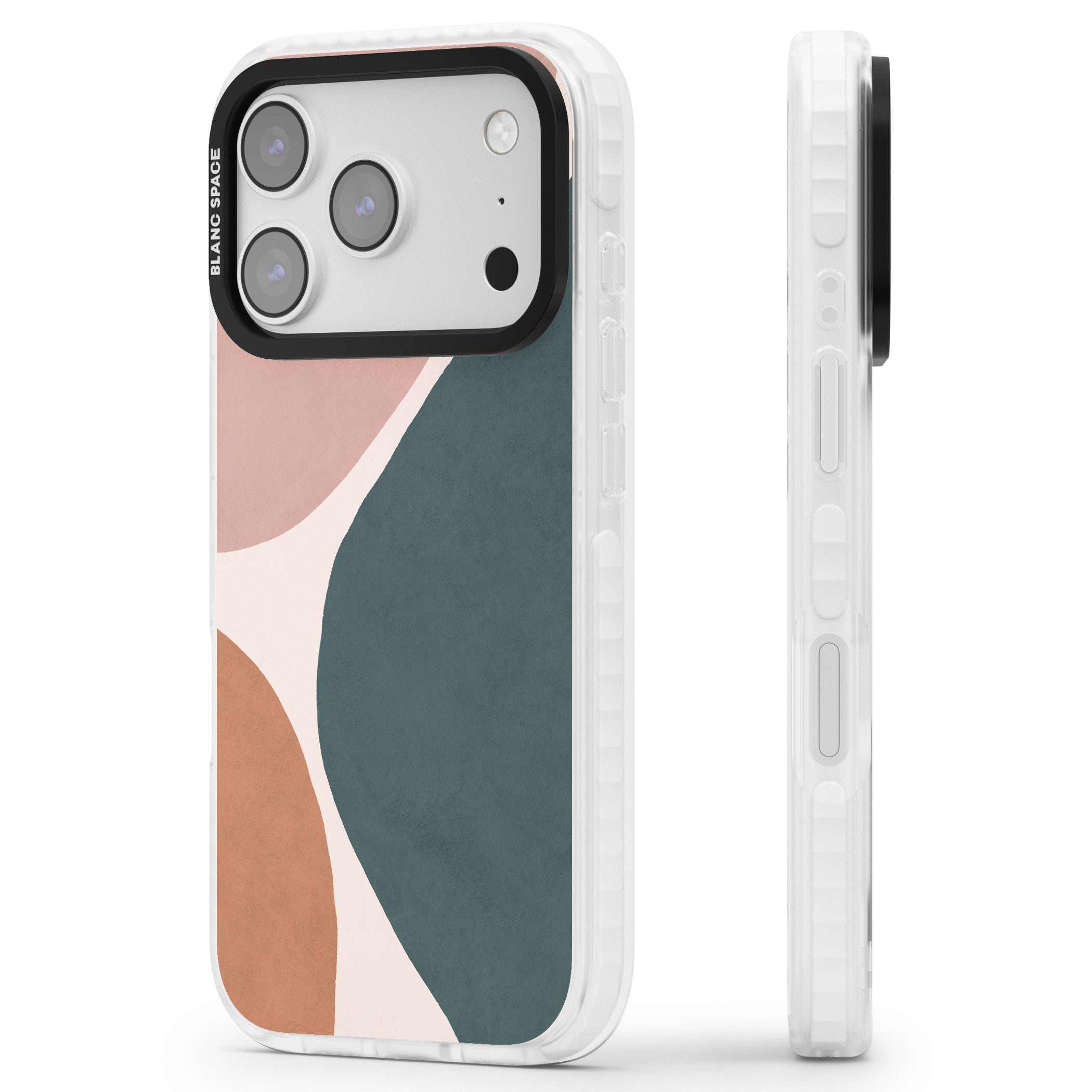 Lush Abstract Watercolour Design #8 iPhone 17 Pro Impact Clear Phone Case Side Profile