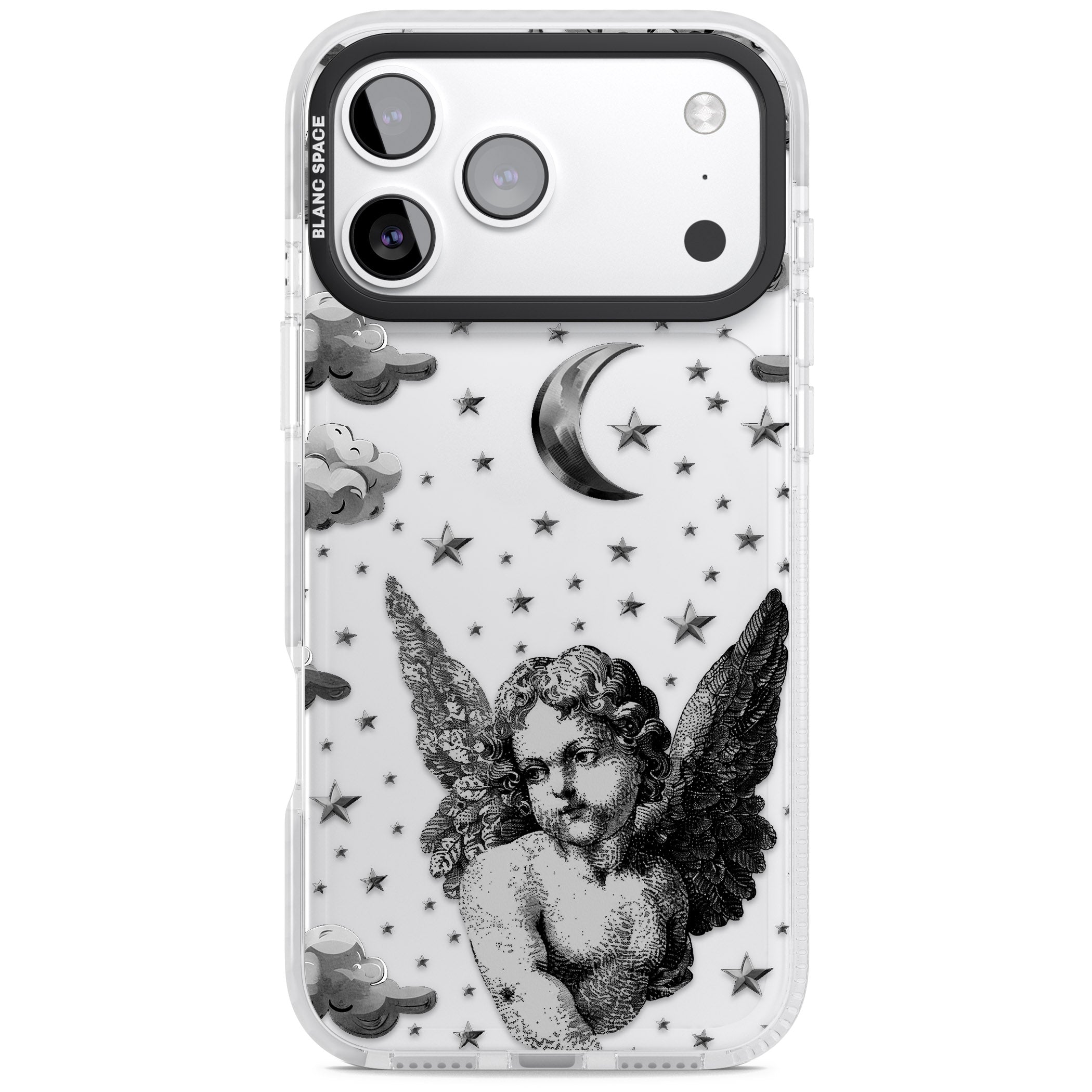 Celestial Cherub iPhone 17 Pro Max Impact Clear Phone Case