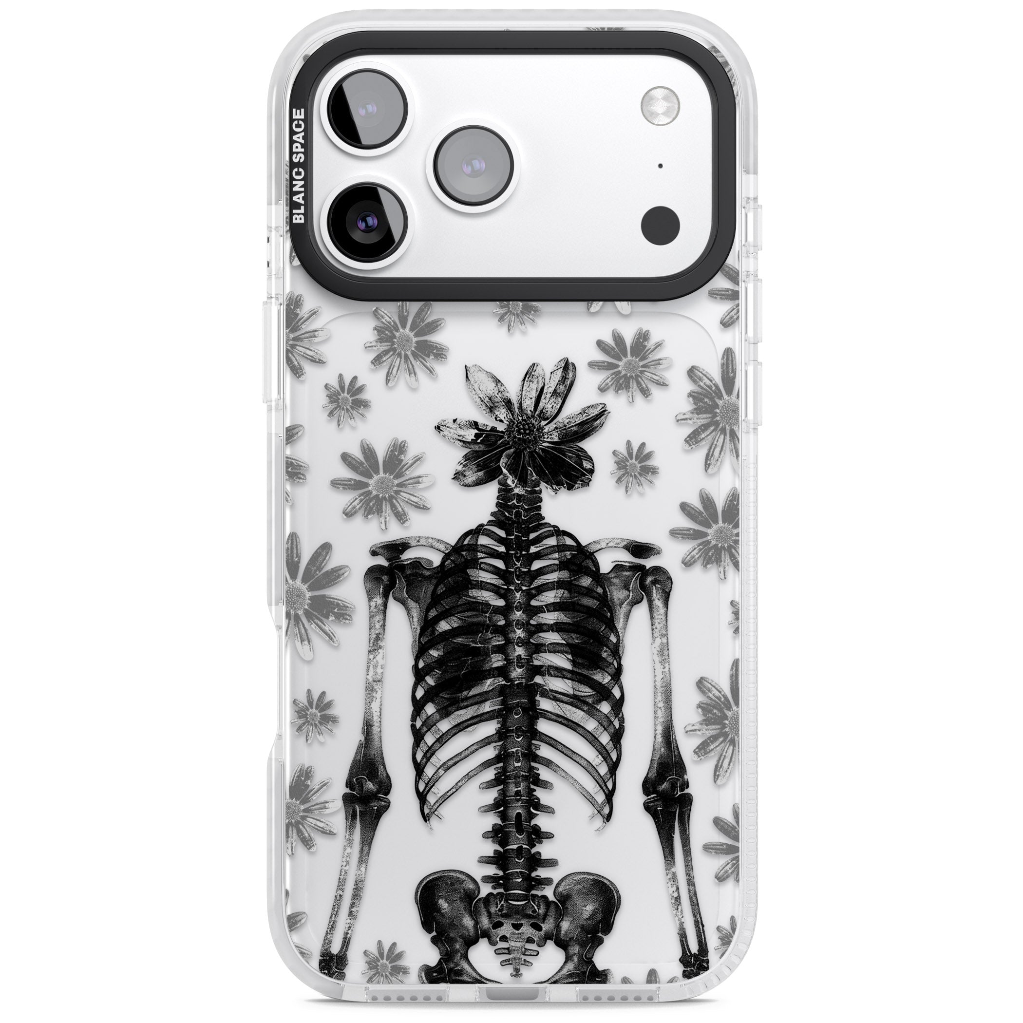 Skeleton Flower iPhone 17 Pro Impact Clear Phone Case
