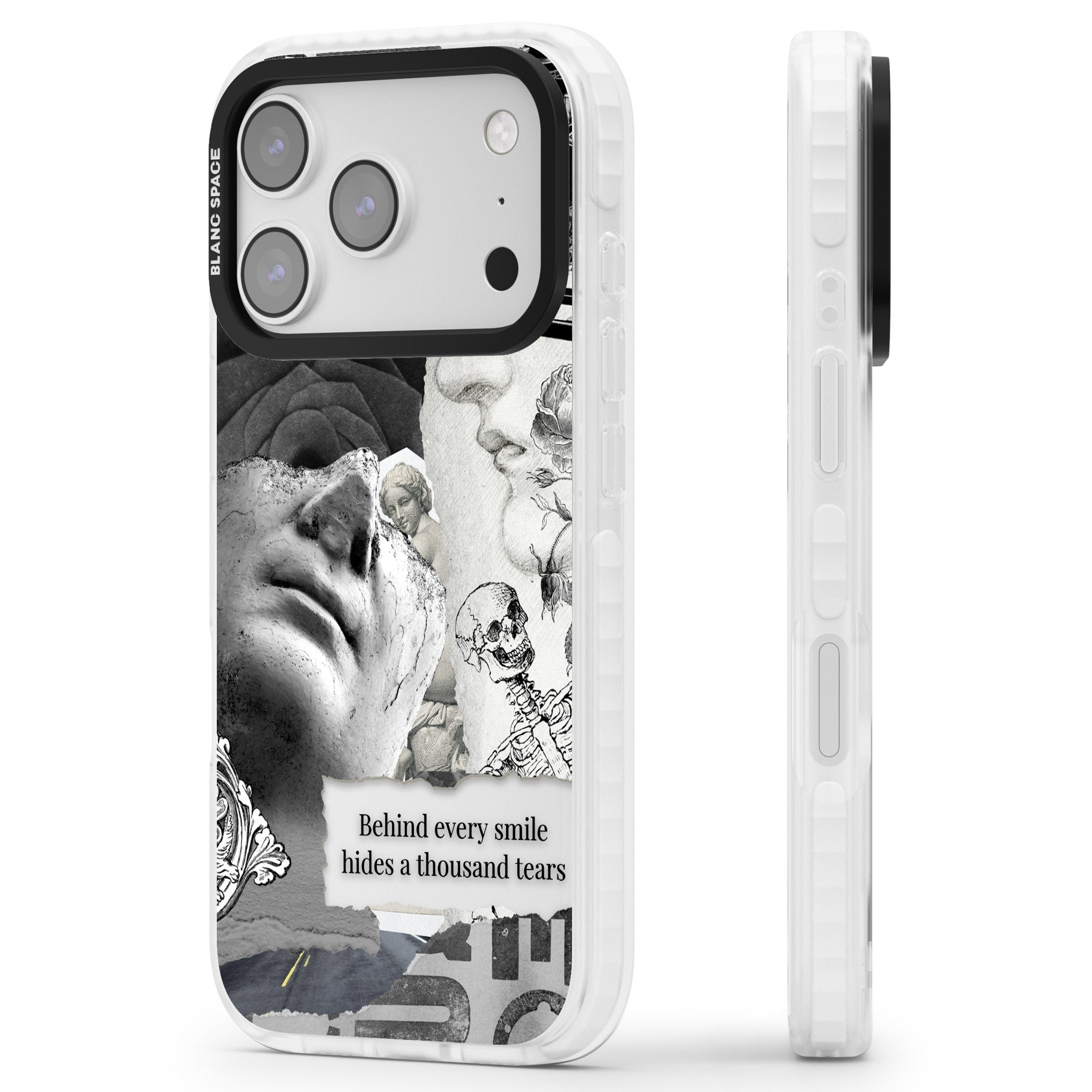 Behind Every Smile iPhone 17 Pro Impact Clear Phone Case Side Profile