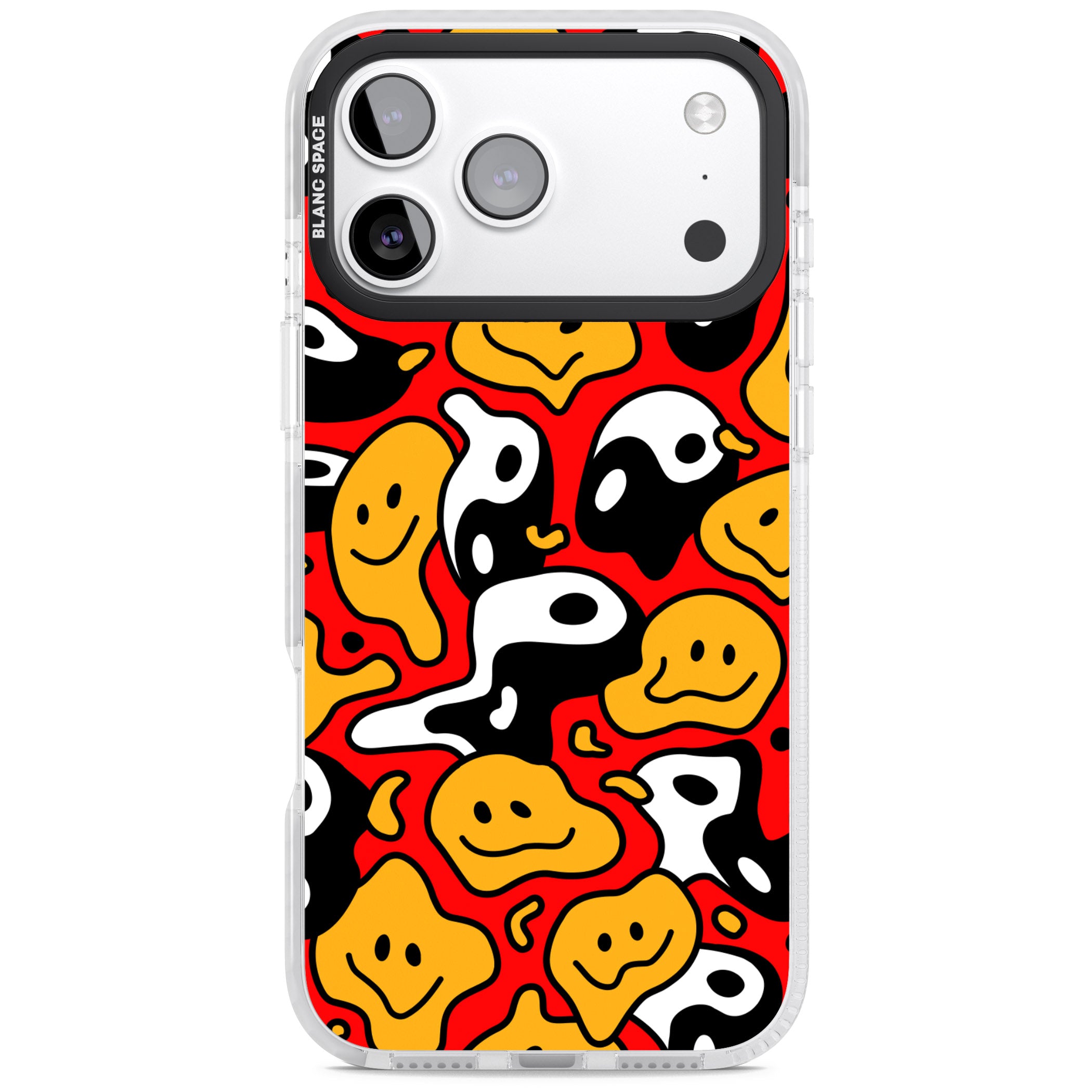 Yin Yang Acid Face iPhone 17 Pro Impact Clear Phone Case