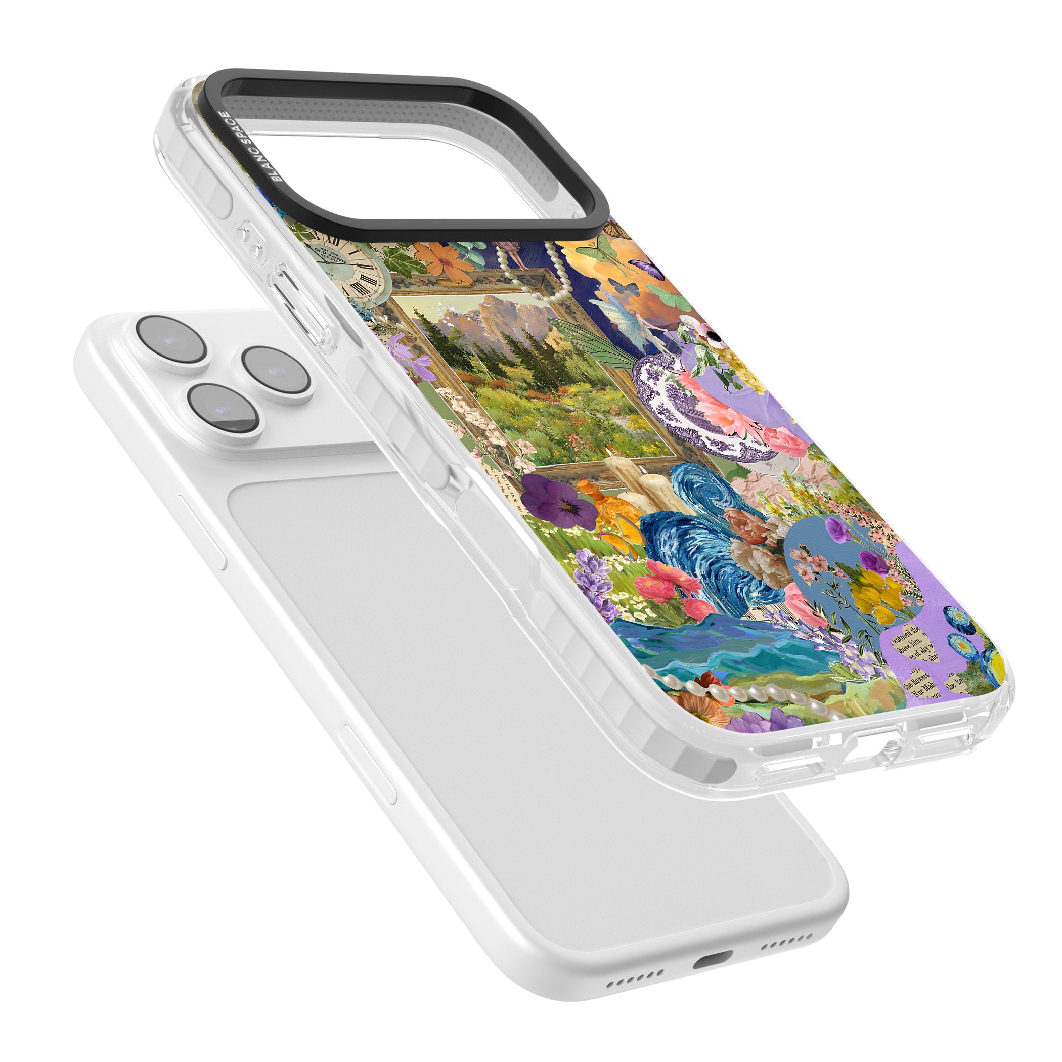 Vibrant Whimsy Collage iPhone 17 Pro Impact Clear Phone Case Colours