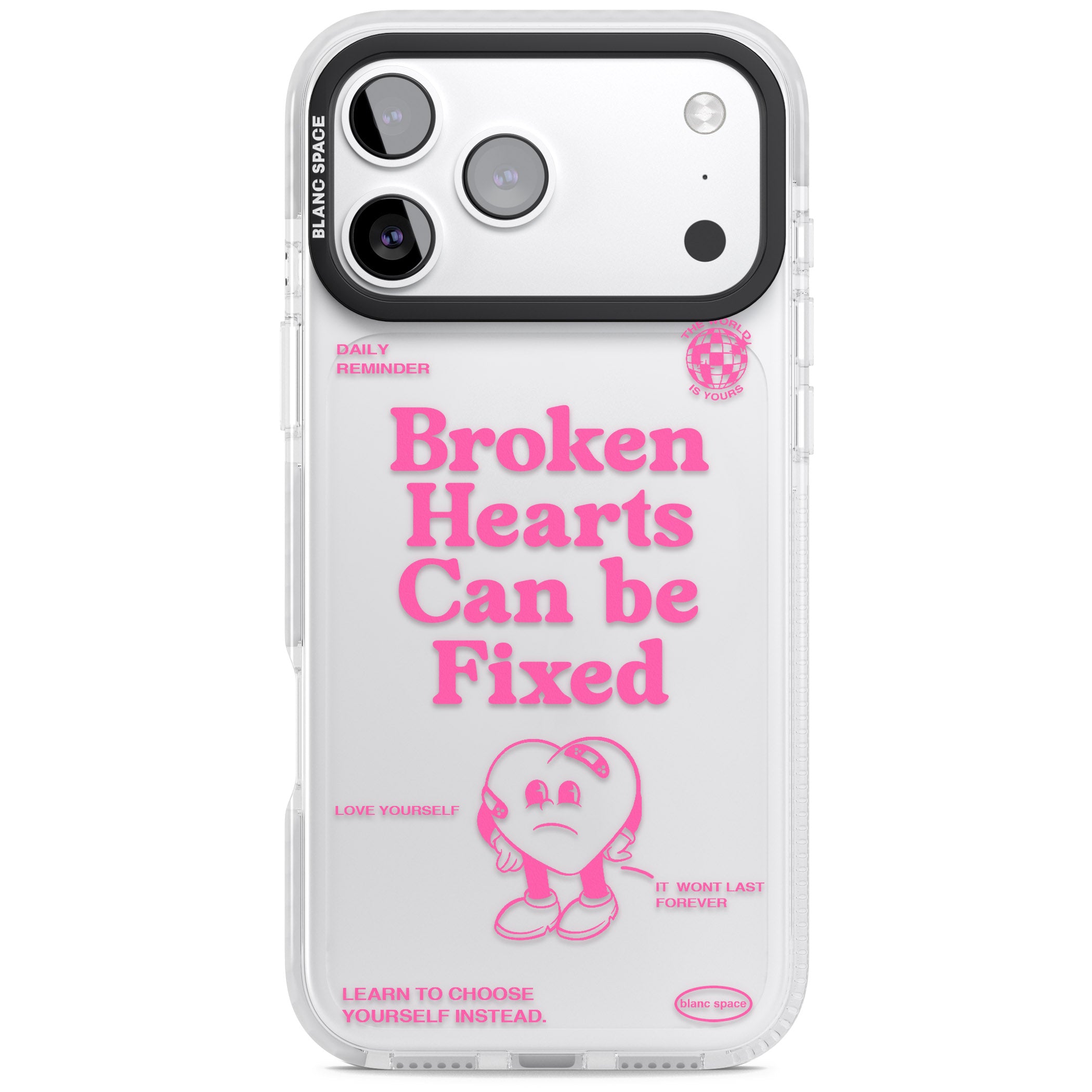Broken Hearts Can Be Fixed iPhone 17 Pro Max Impact Clear Phone Case