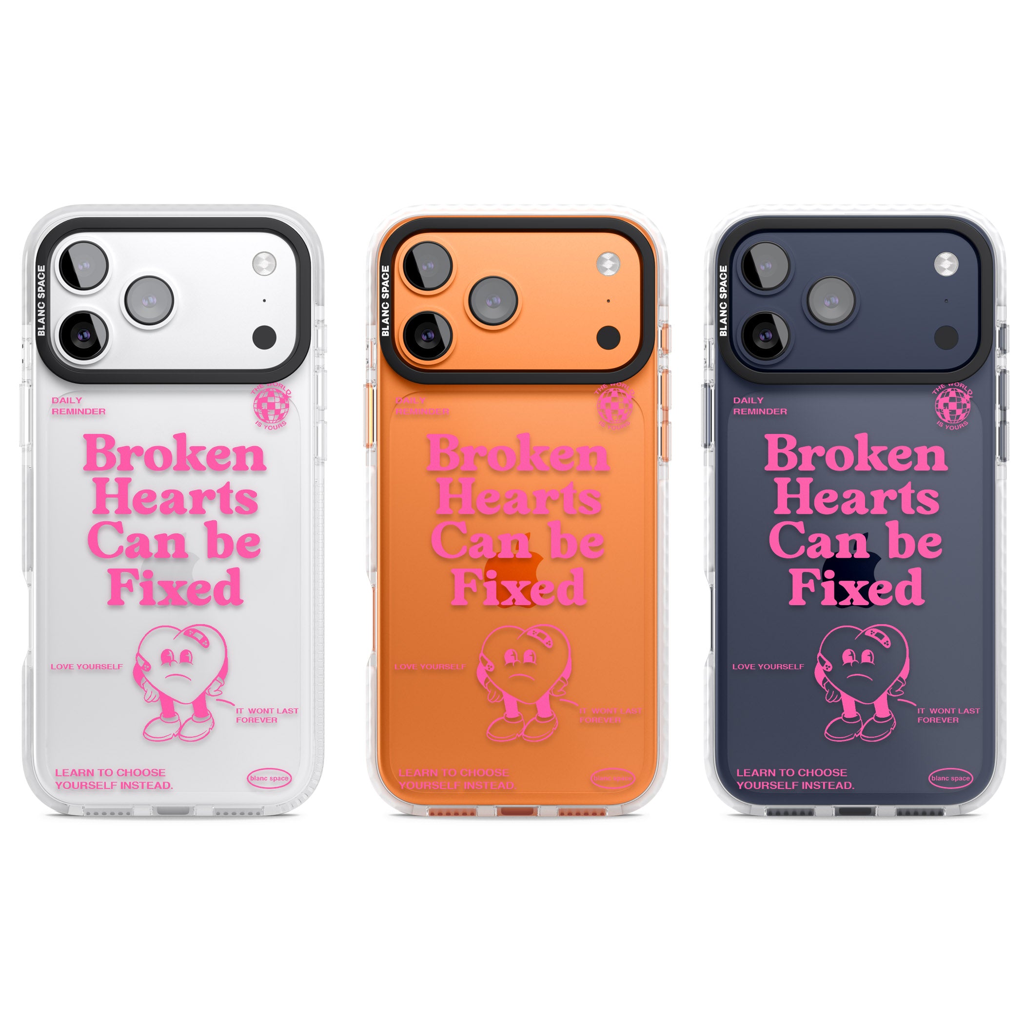 Broken Hearts Can Be Fixed iPhone 17 Pro Impact Clear Phone Case APT Impact Protection