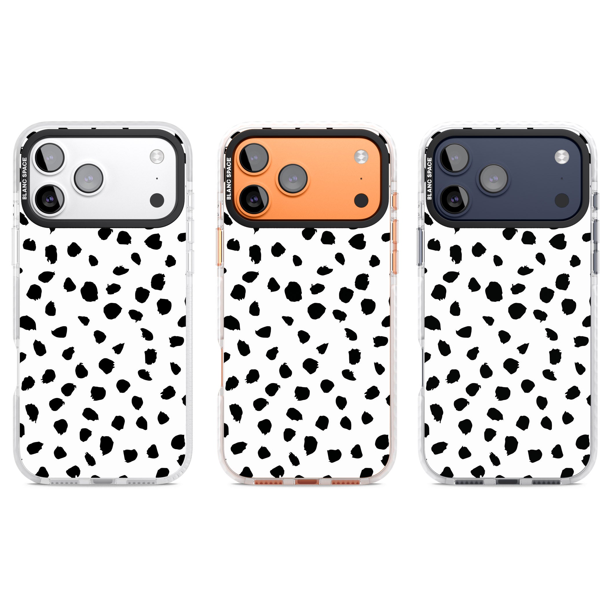 White Dalmatian Print iPhone 17 Pro Impact Clear Phone Case APT Impact Protection