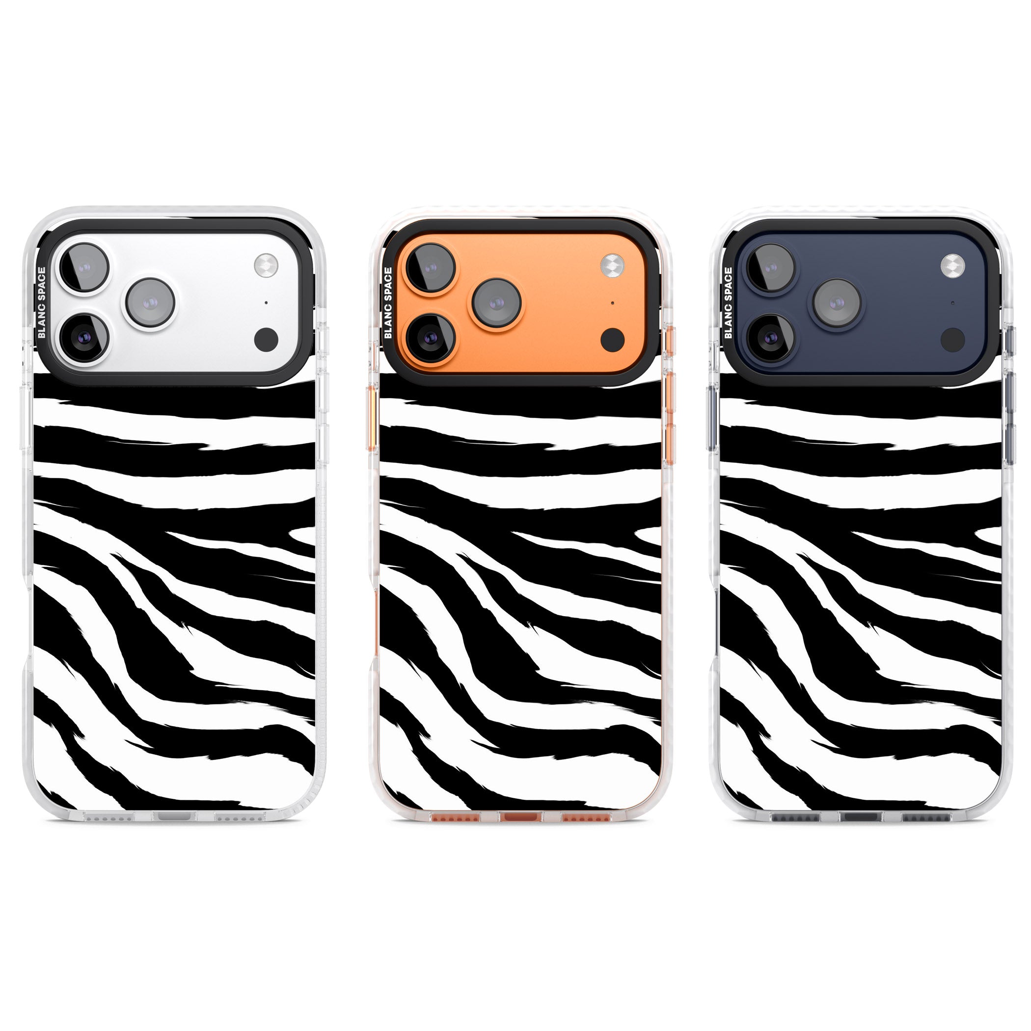 Black Zebra Print iPhone 17 Pro Impact Clear Phone Case APT Impact Protection