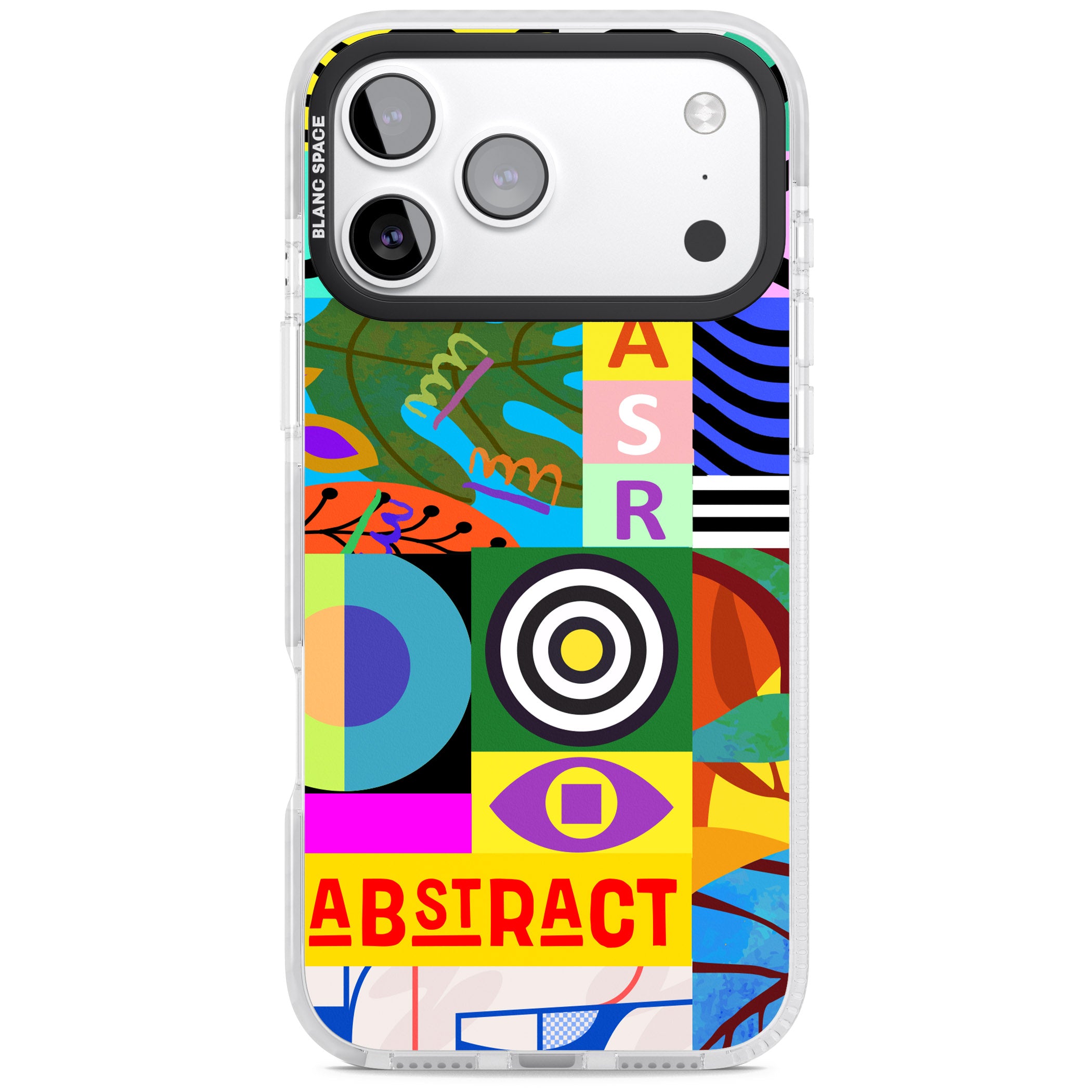 Abstract Pattern Patchwork iPhone 17 Pro Max Impact Clear Phone Case