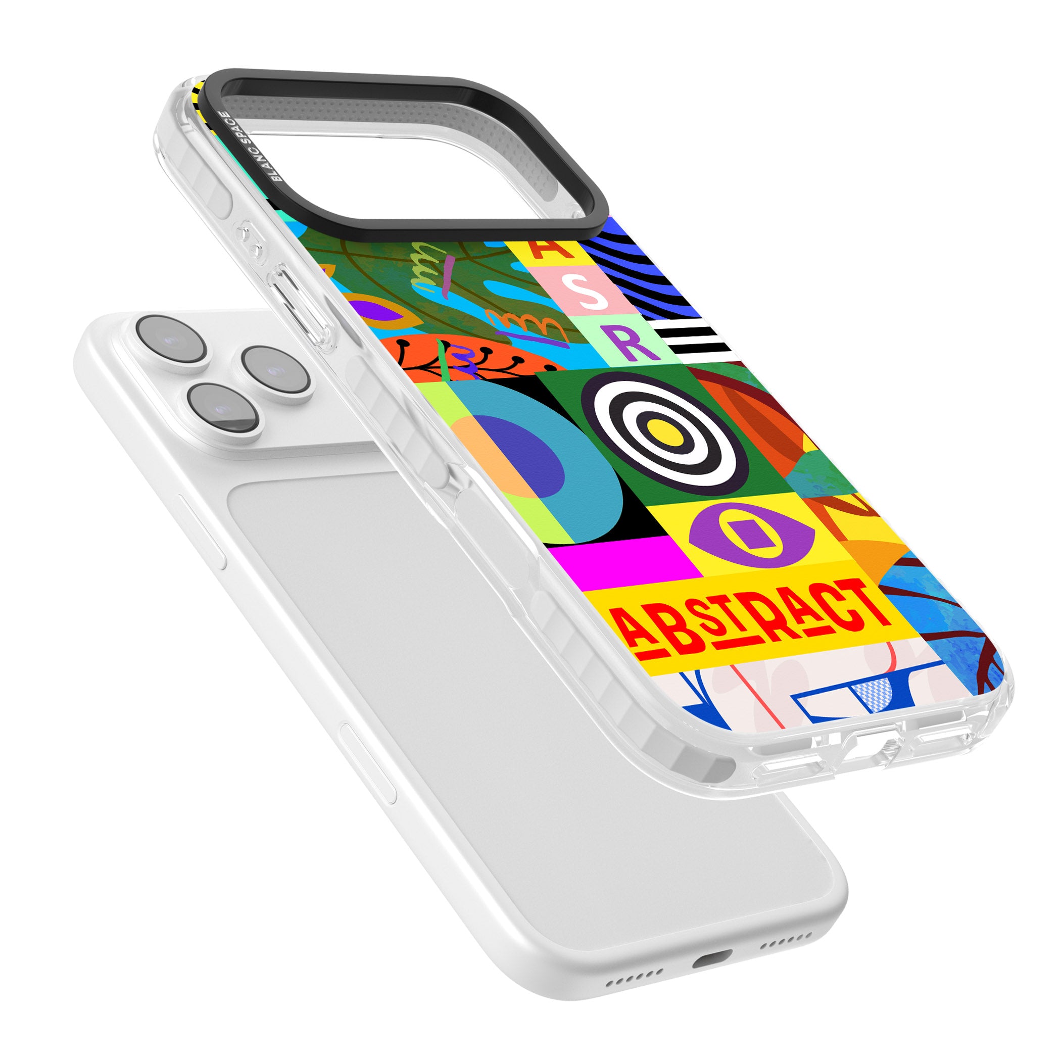 Abstract Pattern Patchwork iPhone 17 Pro Max Impact Clear Phone Case Colours