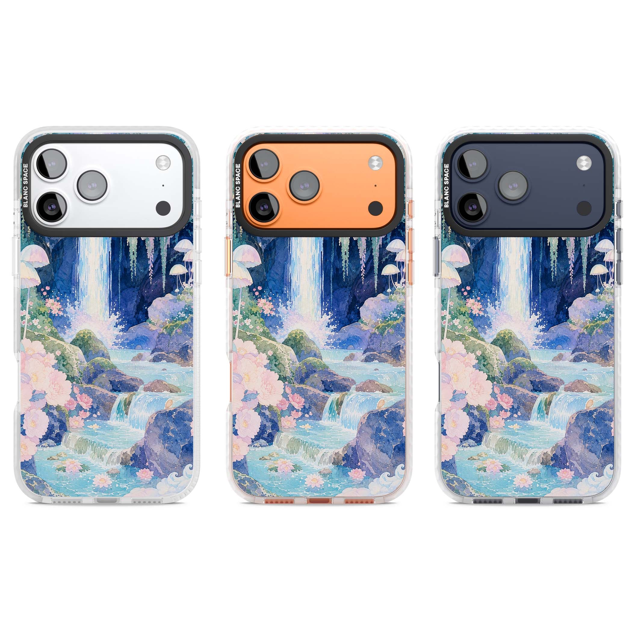 Mystic Waterfall art iPhone case | Black Impact case for iPhone 17 Pro, iPhone 17 Pro Max