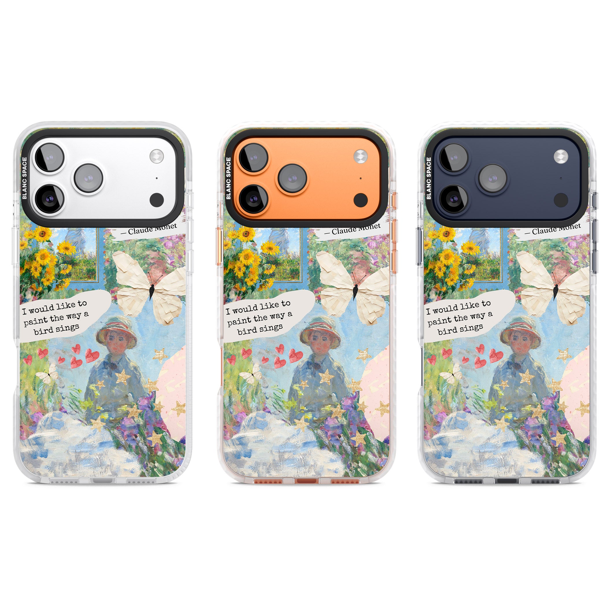 Monet 'Way A Bird Sings' Collage iPhone 17 Pro Impact Clear Phone Case APT Impact Protection